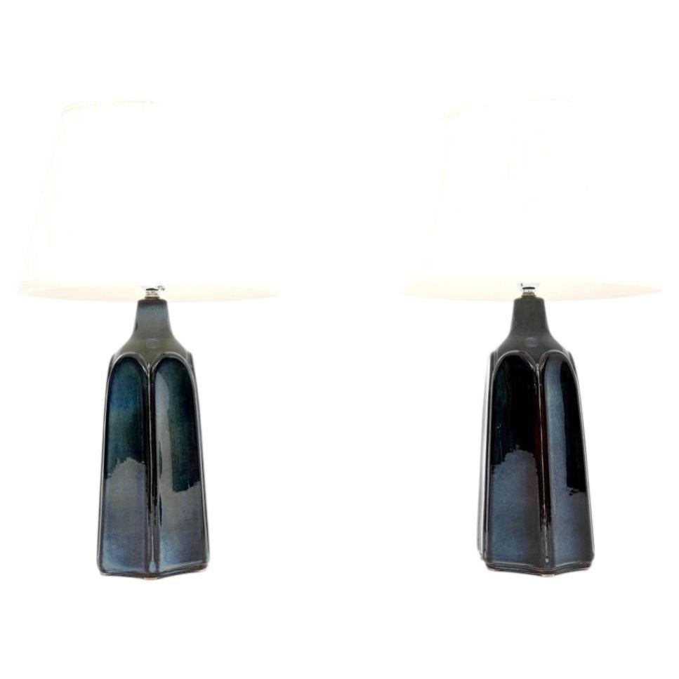 Pair of Vintage Danish Ceramic Table Lamps by Einar Johansen for Soholm