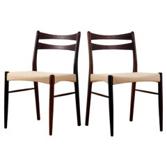 Pair of vintage danish chairs from the sixties, upholstered with wool.