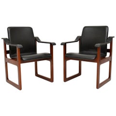 Pair of Vintage Danish Leather Armchairs