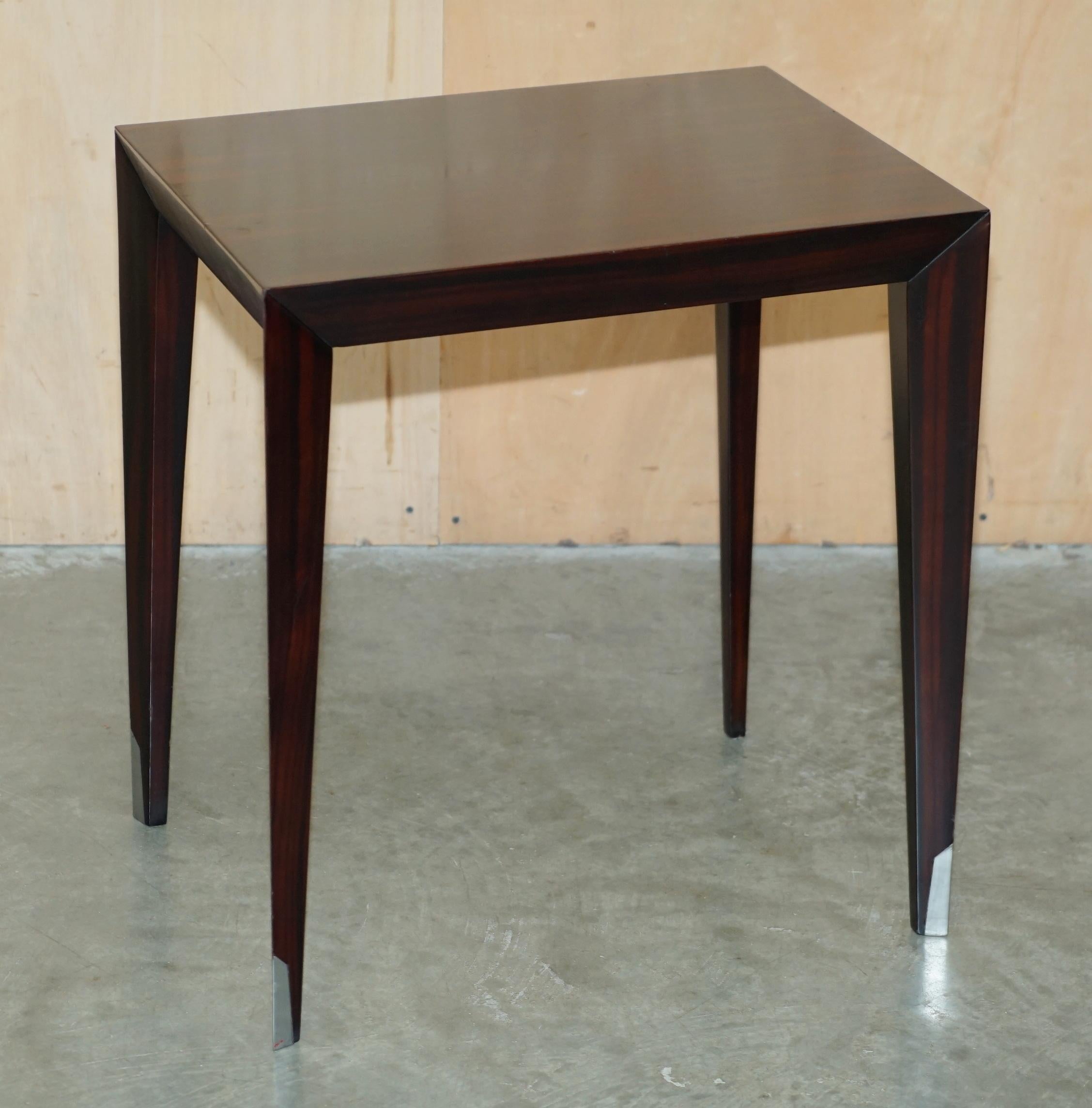 PAIR OF ViNTAGE DANISH MACASSAR EBONY SIDE END TABLES ATTRIBUTED SEVERIN HANSEN For Sale 6
