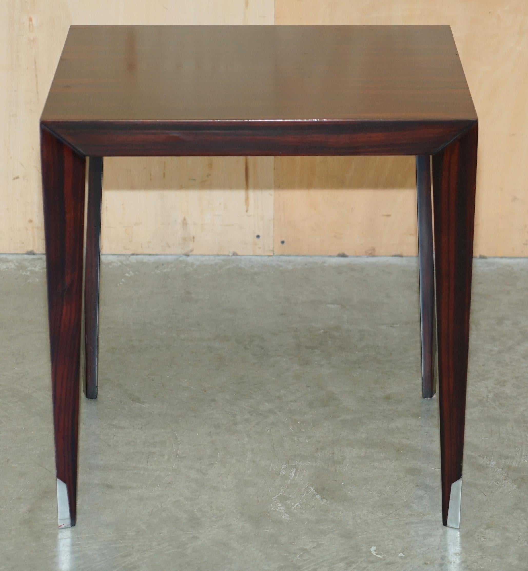 PAIR OF ViNTAGE DANISH MACASSAR EBONY SIDE END TABLES ATTRIBUTED SEVERIN HANSEN For Sale 7