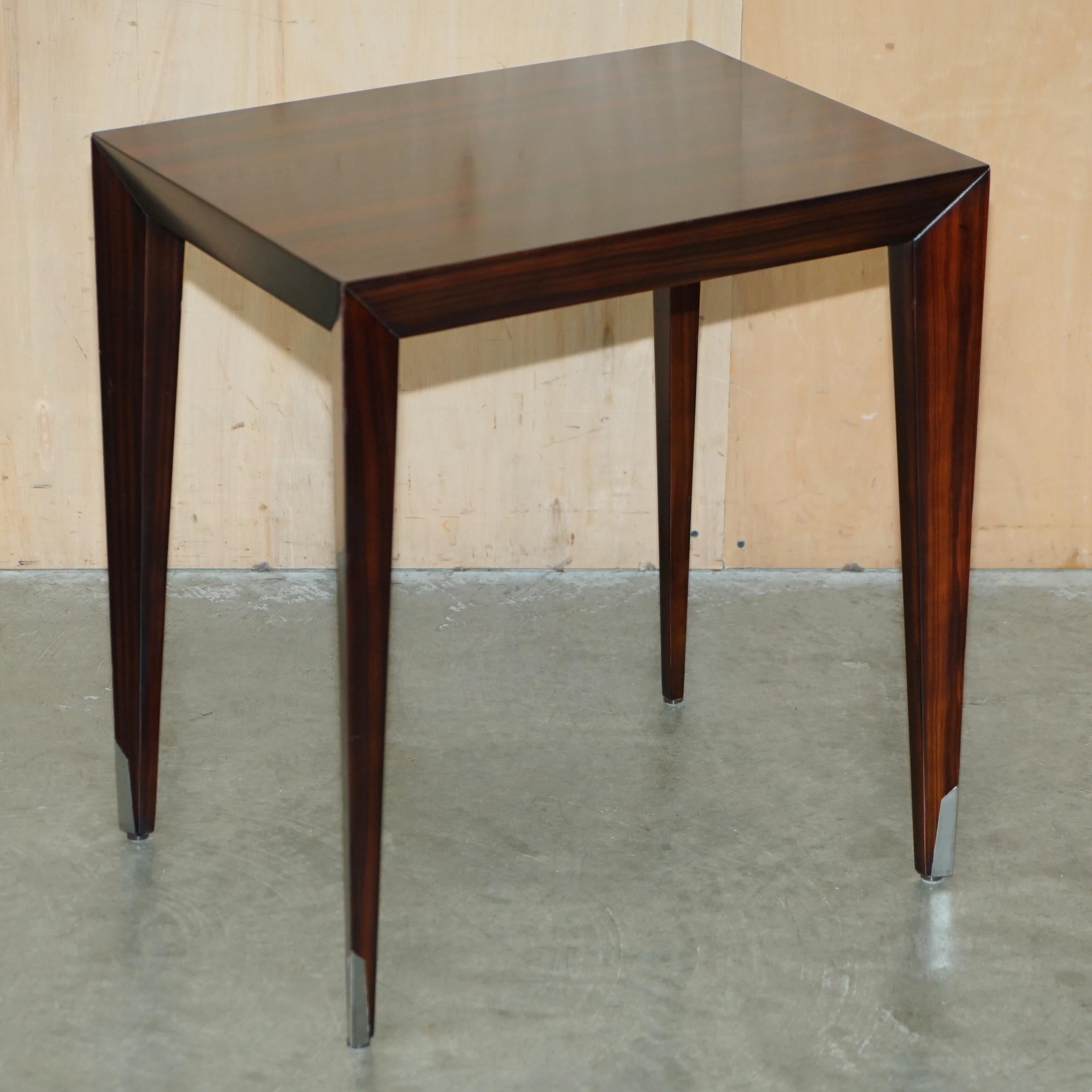 Mid-Century Modern PAIR OF ViNTAGE DANISH MACASSAR EBONY SIDE END TABLES ATTRIBUTED SEVERIN HANSEN For Sale