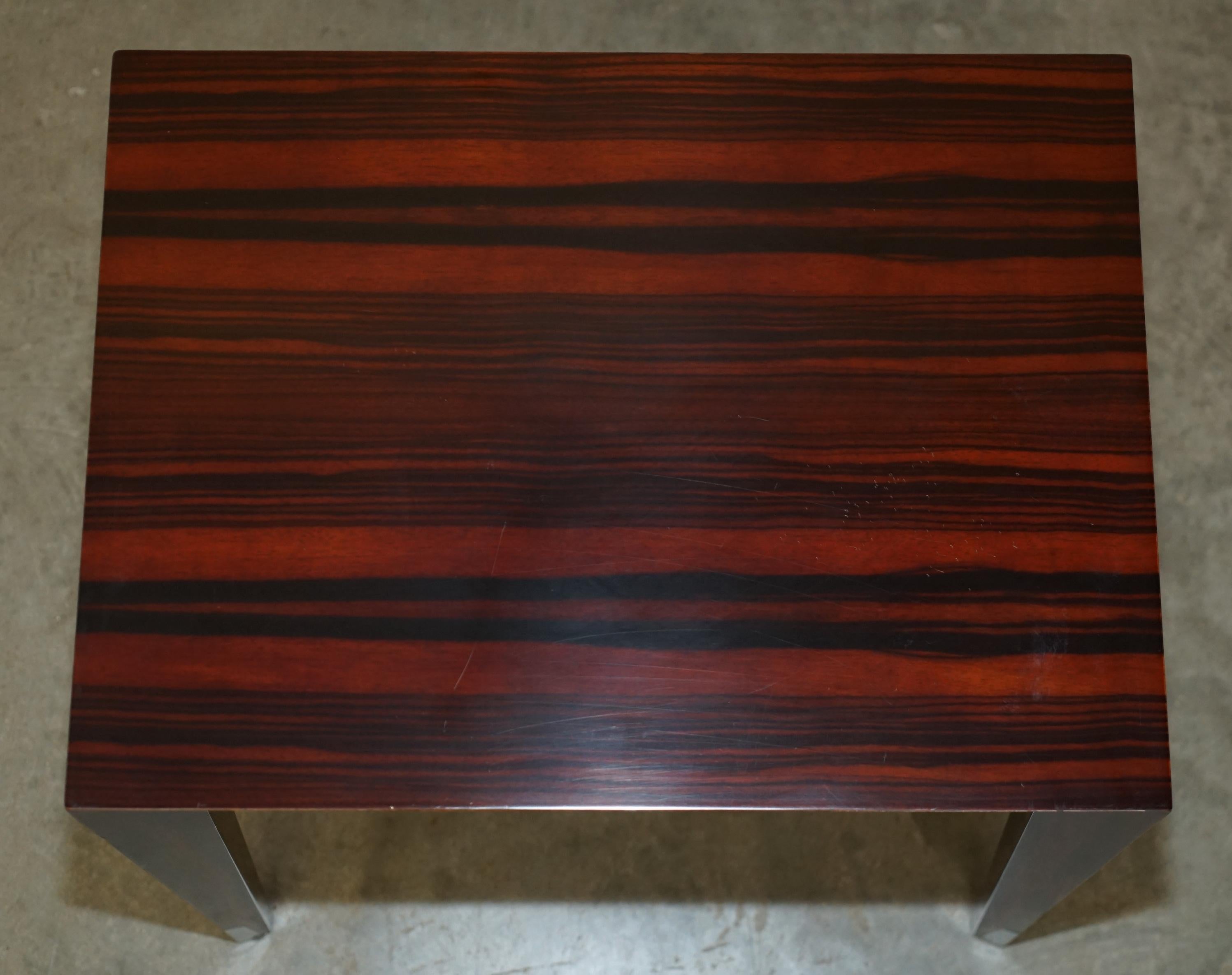 20th Century PAIR OF ViNTAGE DANISH MACASSAR EBONY SIDE END TABLES ATTRIBUTED SEVERIN HANSEN For Sale