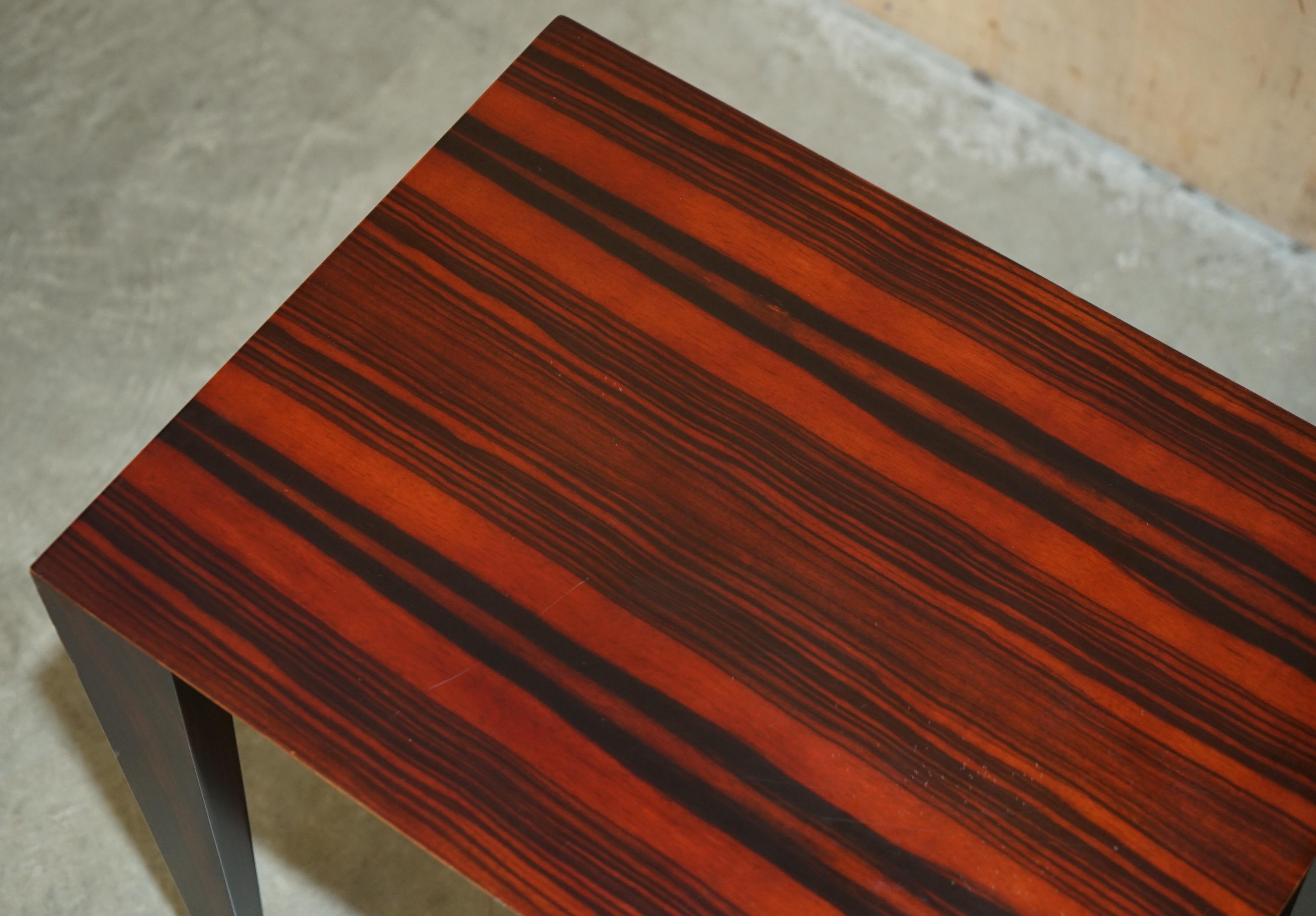 Chrome PAIR OF ViNTAGE DANISH MACASSAR EBONY SIDE END TABLES ATTRIBUTED SEVERIN HANSEN For Sale
