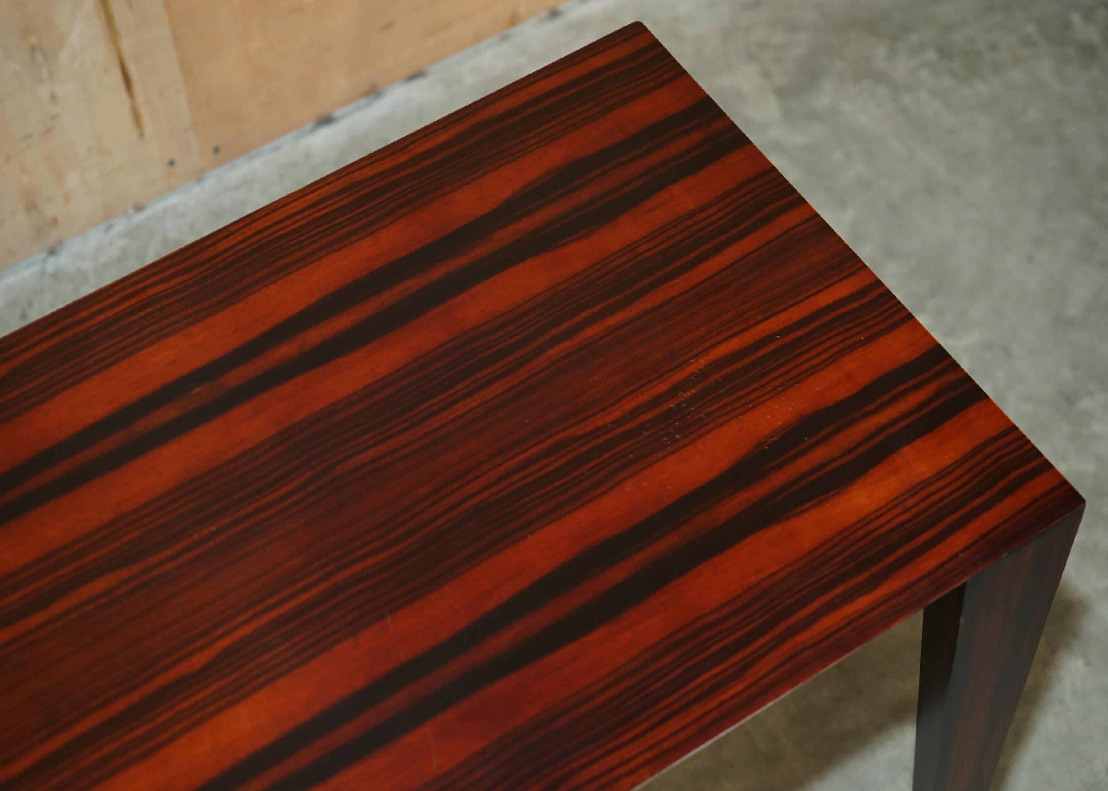 PAIR OF ViNTAGE DANISH MACASSAR EBONY SIDE END TABLES ATTRIBUTED SEVERIN HANSEN For Sale 1