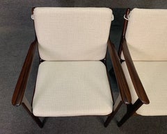 Pair of Vintage Danish Midcentury Mahogany Lounge Chair "Pj112" by Ole Wanscher