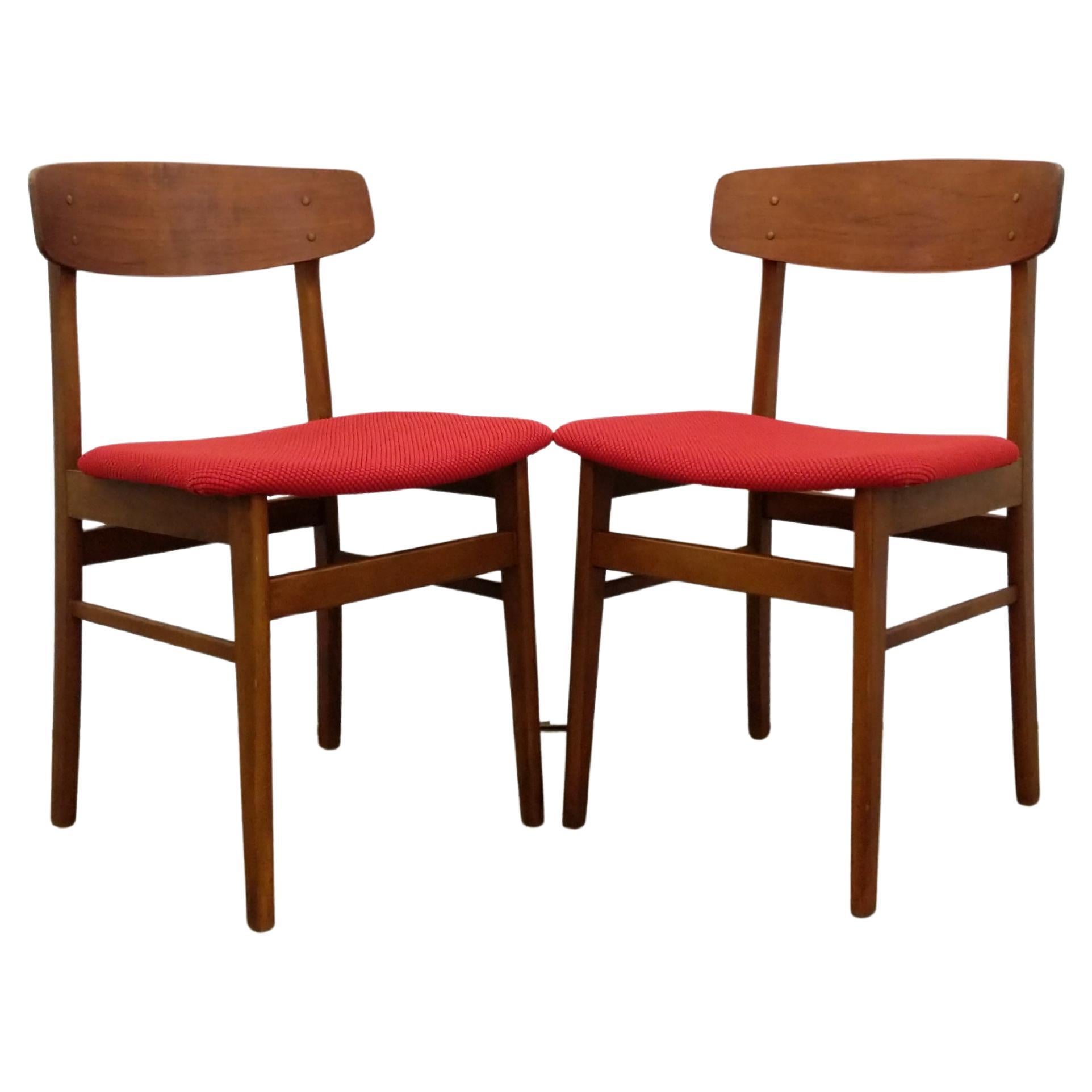 Pair of Vintage Danish Mid Century Modern Dining Chairs