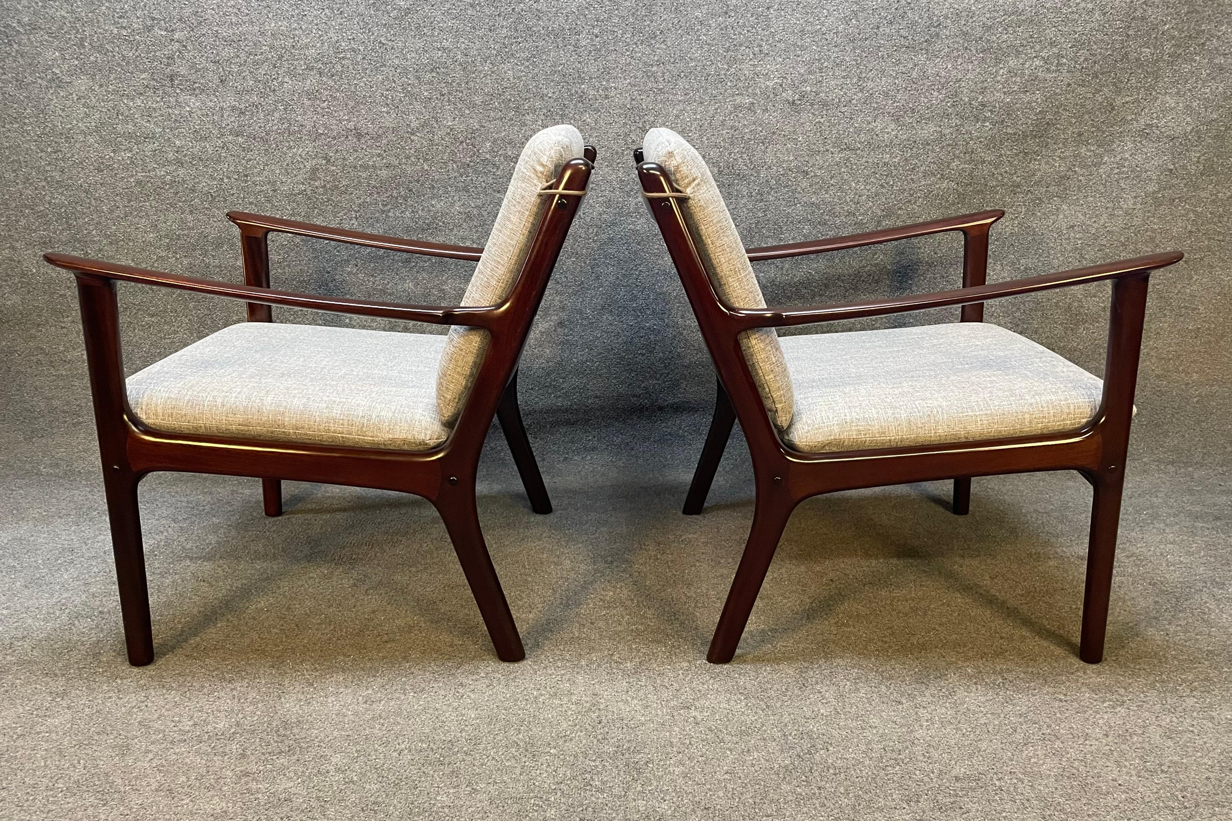 Woodwork Pair of Vintage Danish Mid-Century Modern Lounge Chair 