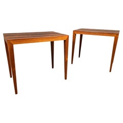 Pair of Vintage Danish Mid-Century Modern Rosewood Side Tables by Severin Hansen