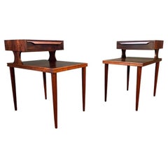 Pair of Vintage Danish Mid-Century Modern Rosewood Side Tables