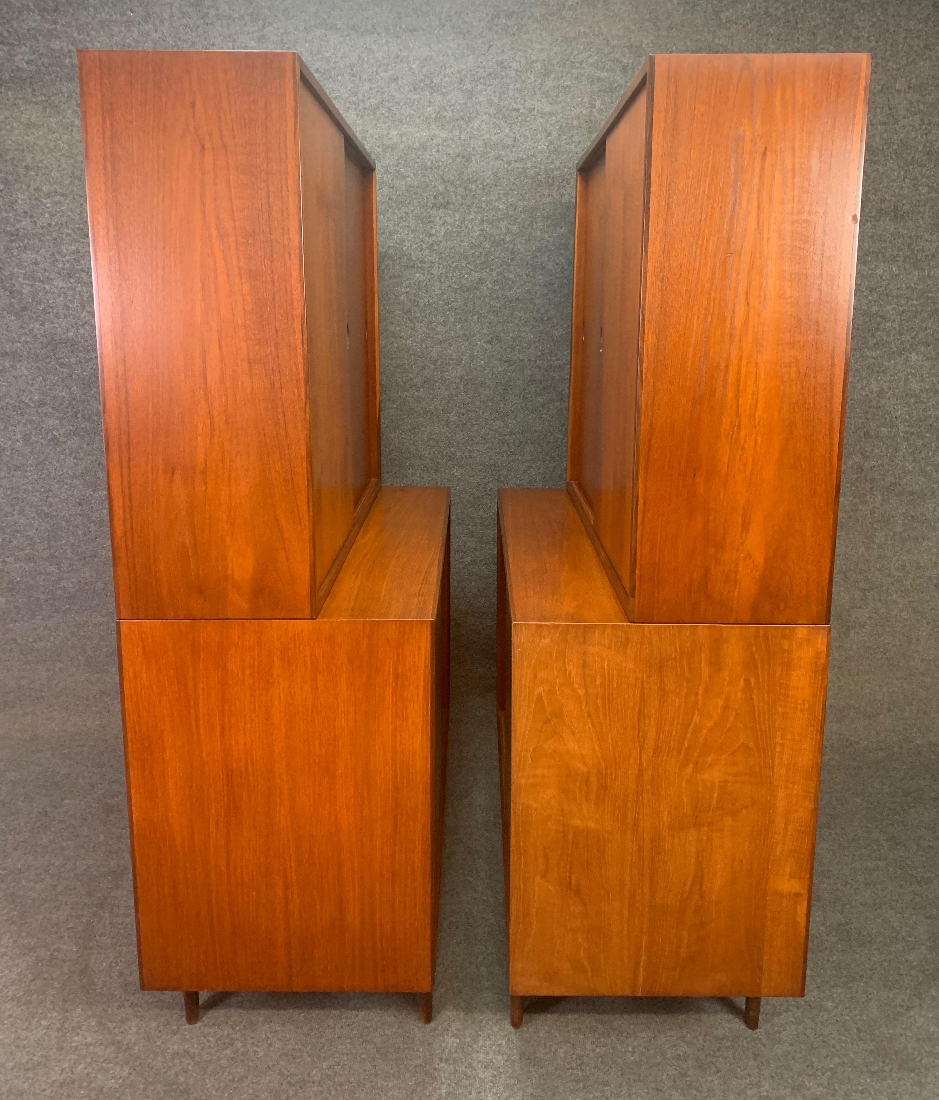 Pair of Vintage Danish Mid-Century Modern Teak Cupboard Cabinets by Kofod Larsen 4