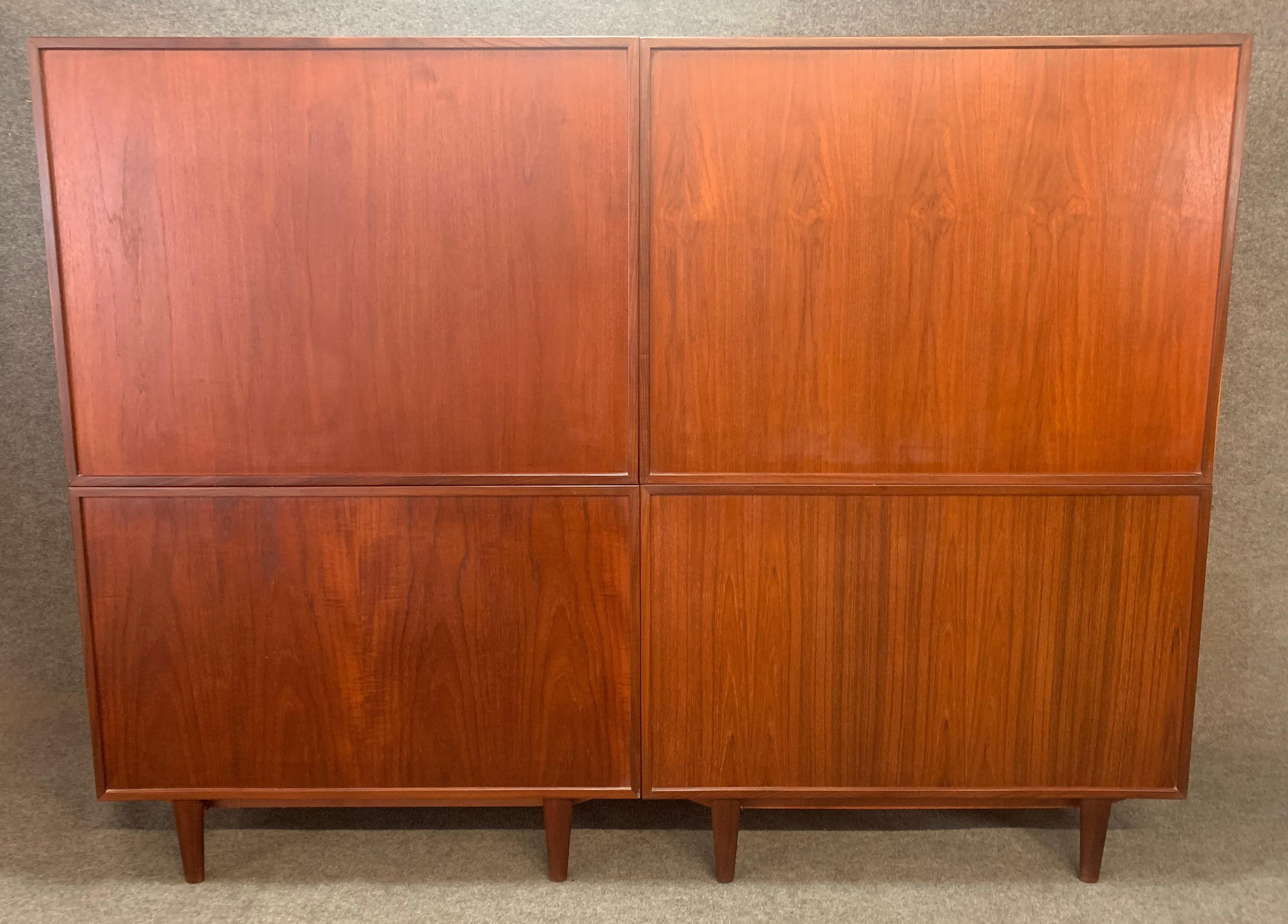 Pair of Vintage Danish Mid-Century Modern Teak Cupboard Cabinets by Kofod Larsen 5