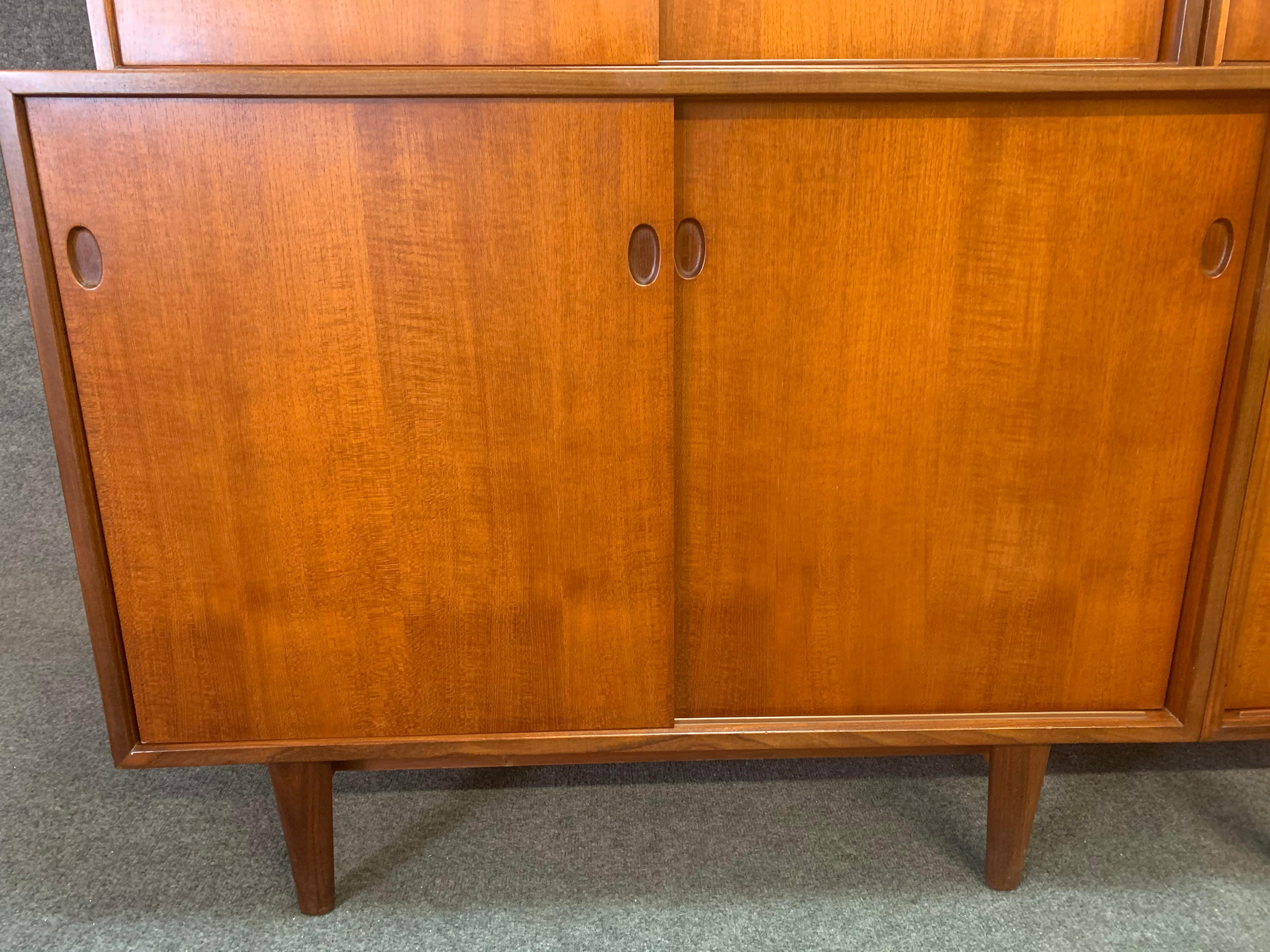 Pair of Vintage Danish Mid-Century Modern Teak Cupboard Cabinets by Kofod Larsen In Good Condition In San Marcos, CA