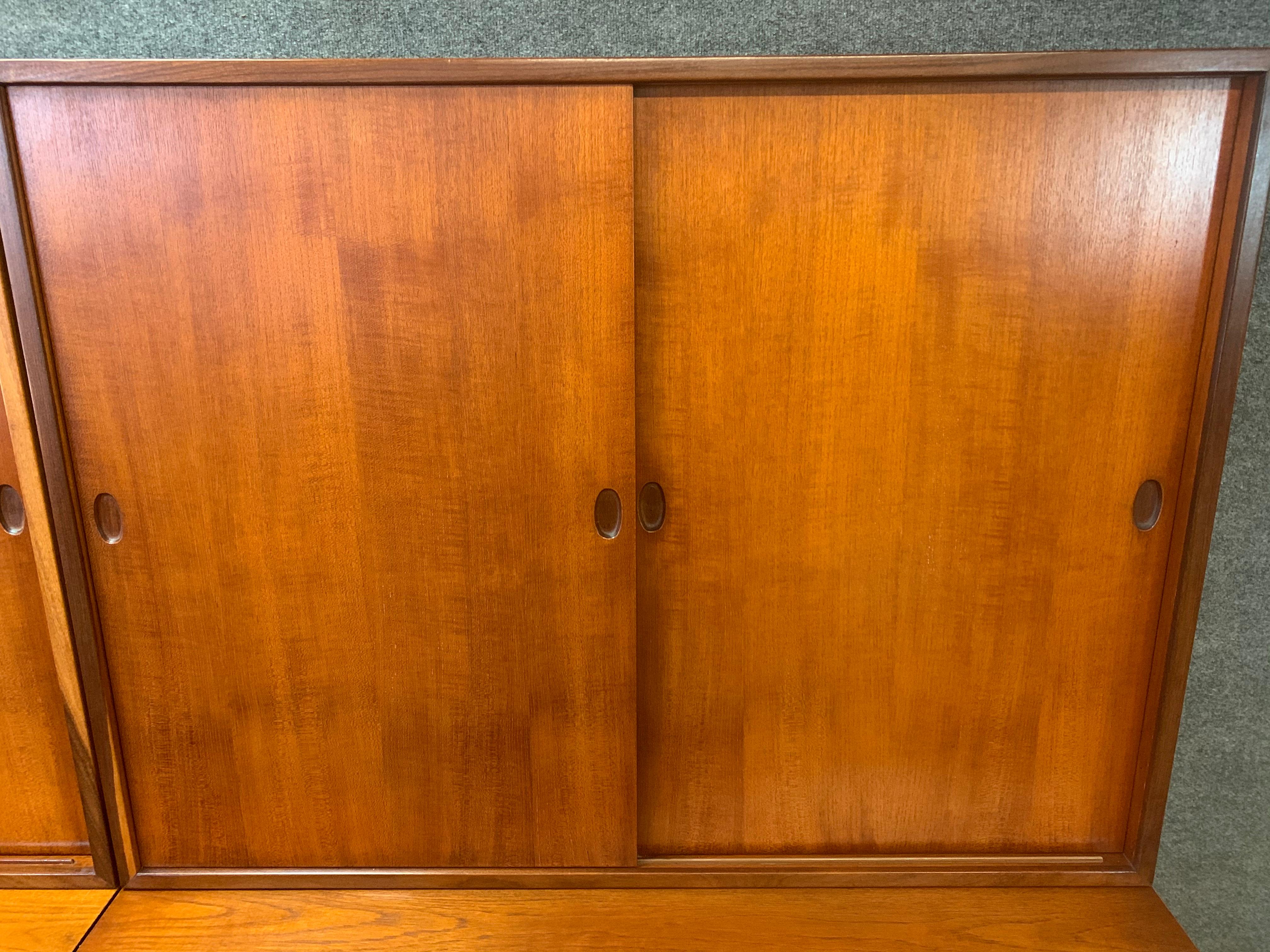 Mid-20th Century Pair of Vintage Danish Mid-Century Modern Teak Cupboard Cabinets by Kofod Larsen