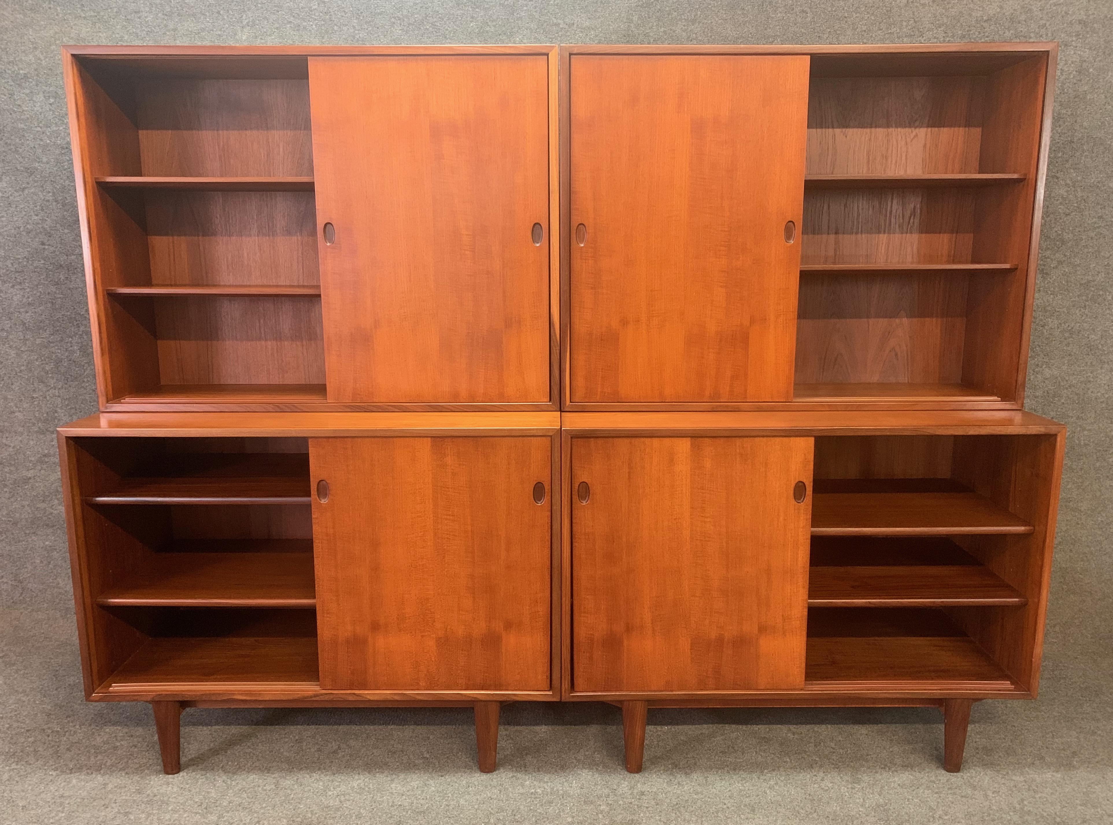 Pair of Vintage Danish Mid-Century Modern Teak Cupboard Cabinets by Kofod Larsen 2