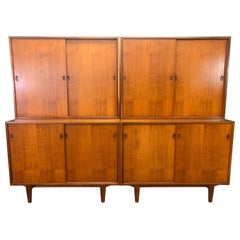 Pair of Vintage Danish Mid-Century Modern Teak Cupboard Cabinets by Kofod Larsen