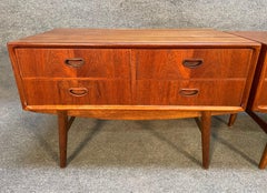Pair of Vintage Danish Mid Century Modern Teak Nightstands, End Tables