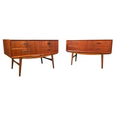 Pair of Retro Danish Mid Century Modern Teak Nightstands, End Tables 