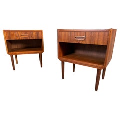 Pair of Retro Danish Mid Century Modern Teak Nightstands