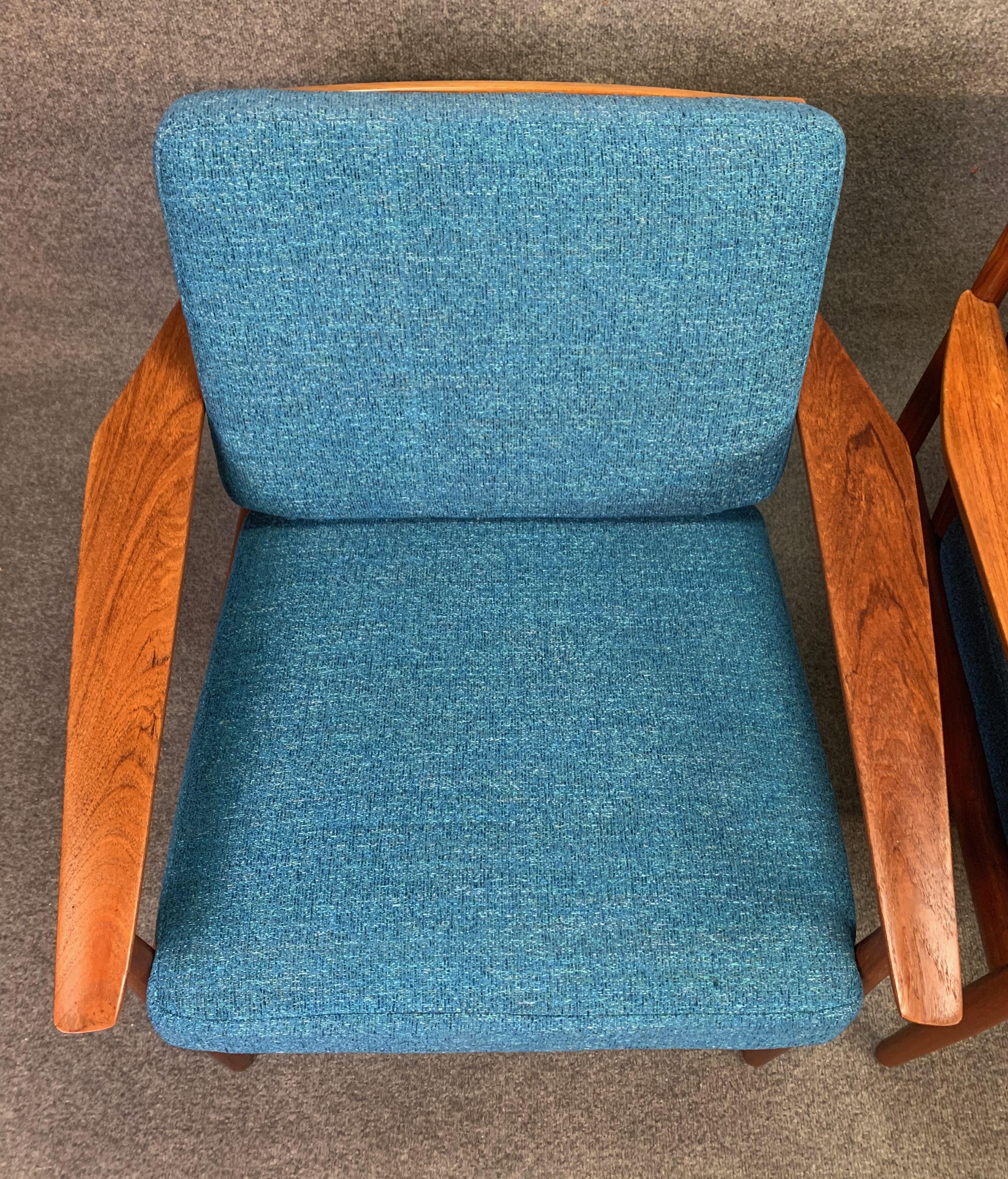 Woodwork Pair of Vintage Danish Midcentury Teak Easy Chairs by Arne Vodder for Glostrup
