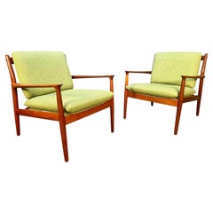 Pair of Vintage Danish Mid Century Teak Lounge Chairs by Svend Aage Eriksen