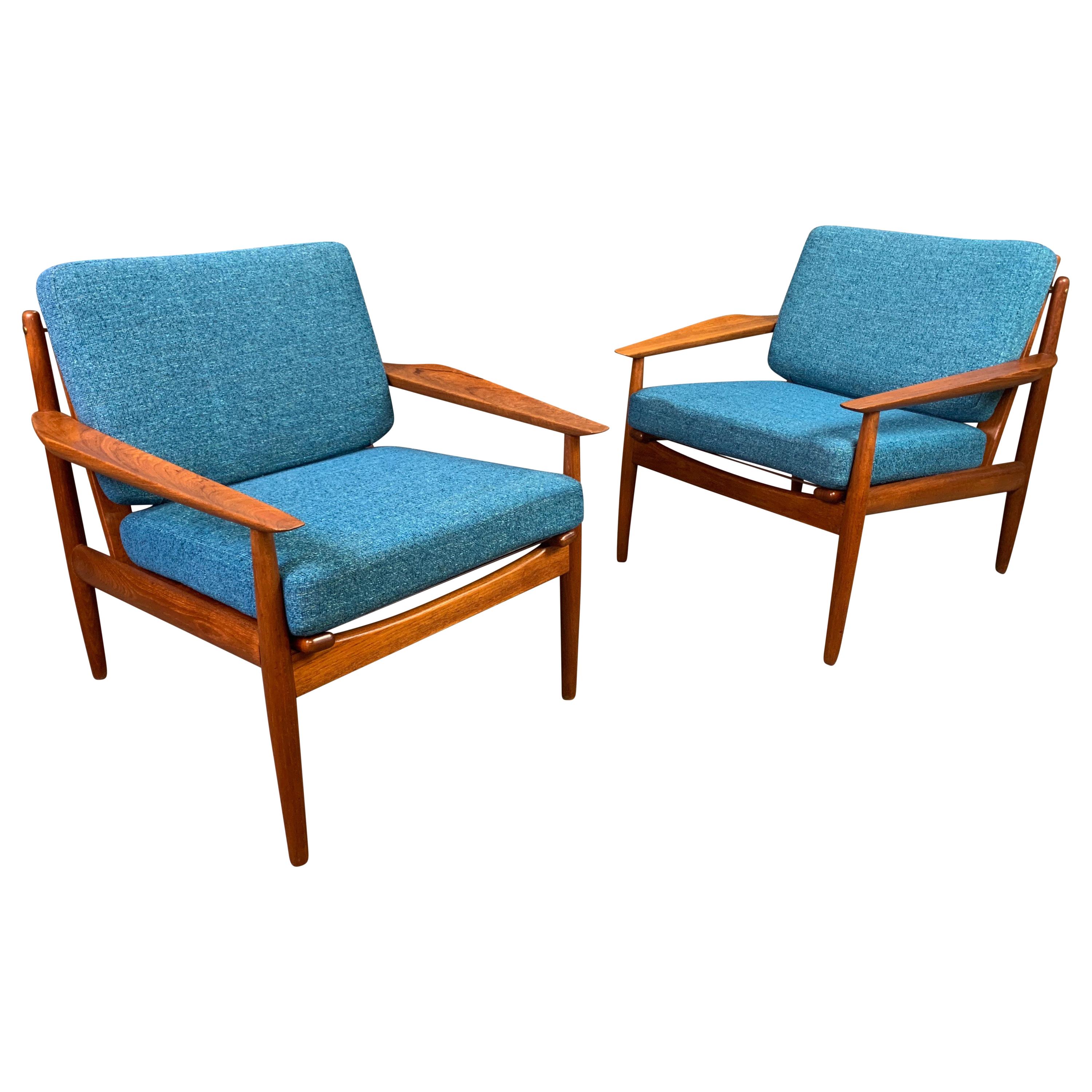 Pair of Vintage Danish Midcentury Teak Easy Chairs by Arne Vodder for Glostrup