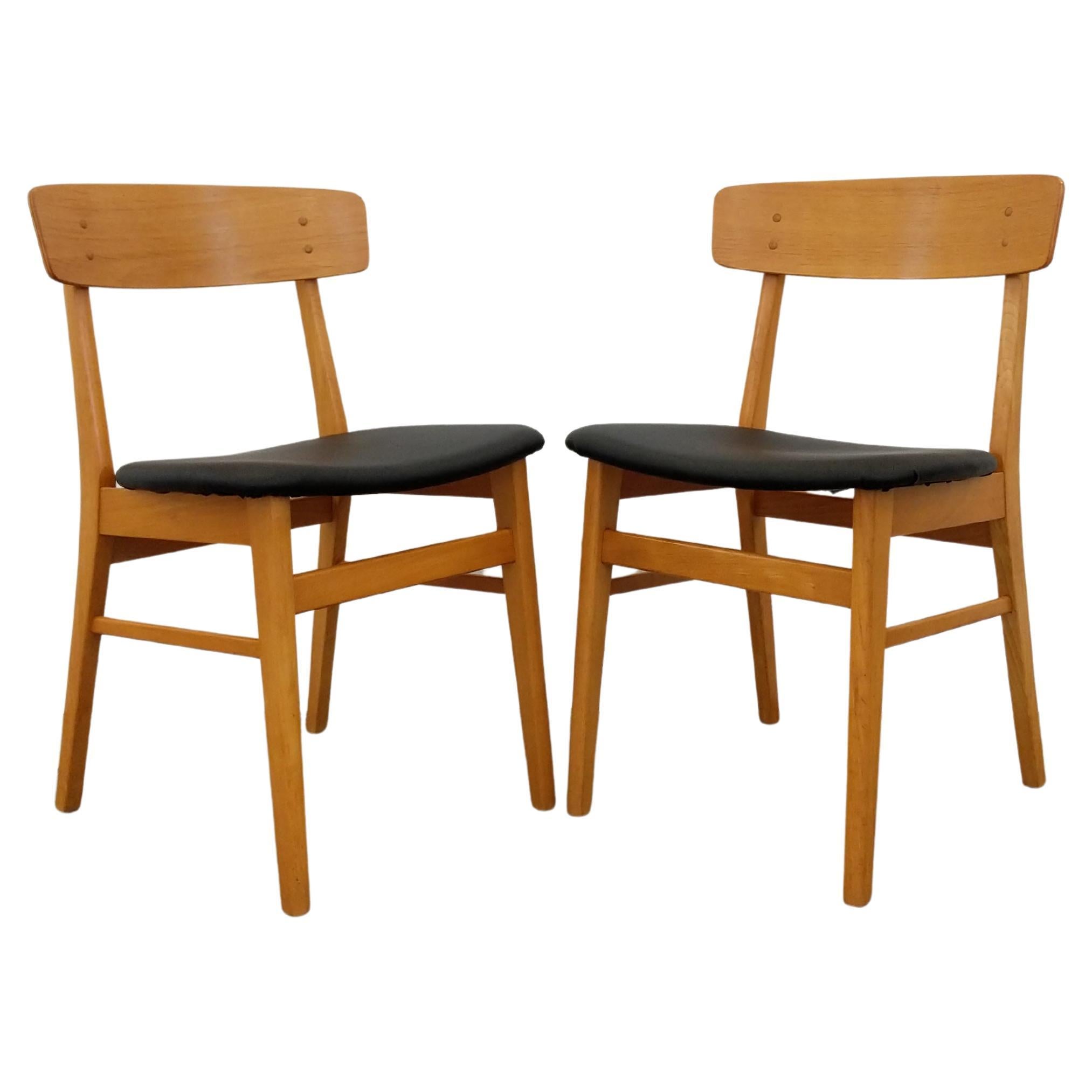 Pair of Vintage Danish Modern Dining Chairs by Farstrup