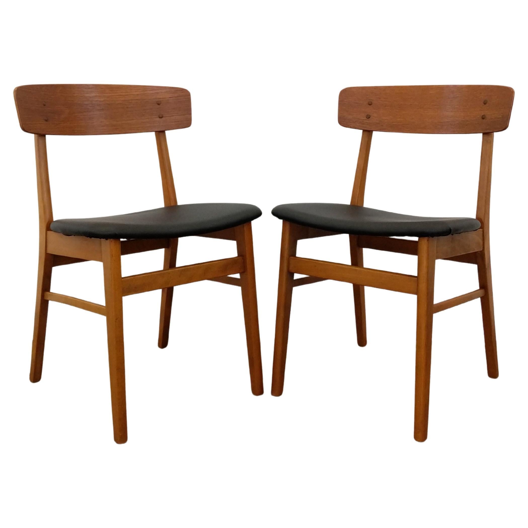 Pair of Vintage Danish Modern Dining Chairs by Farstrup