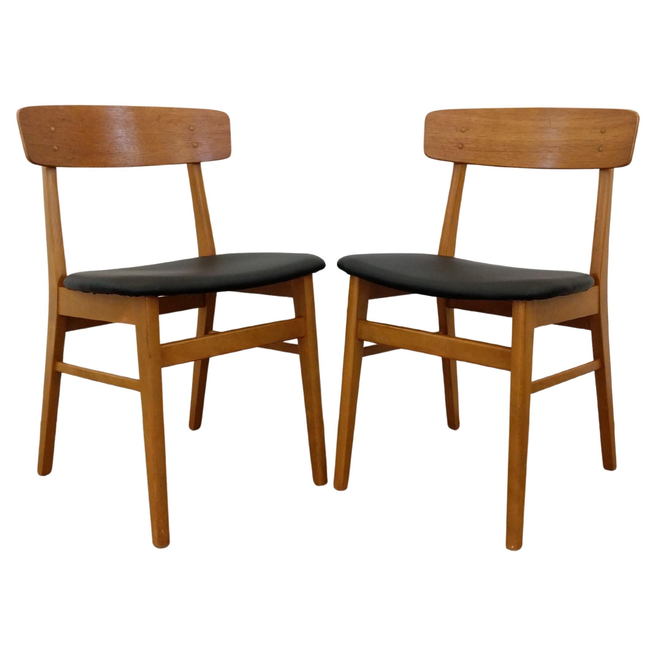 Pair of Vintage Danish Modern Dining Chairs by Farstrup