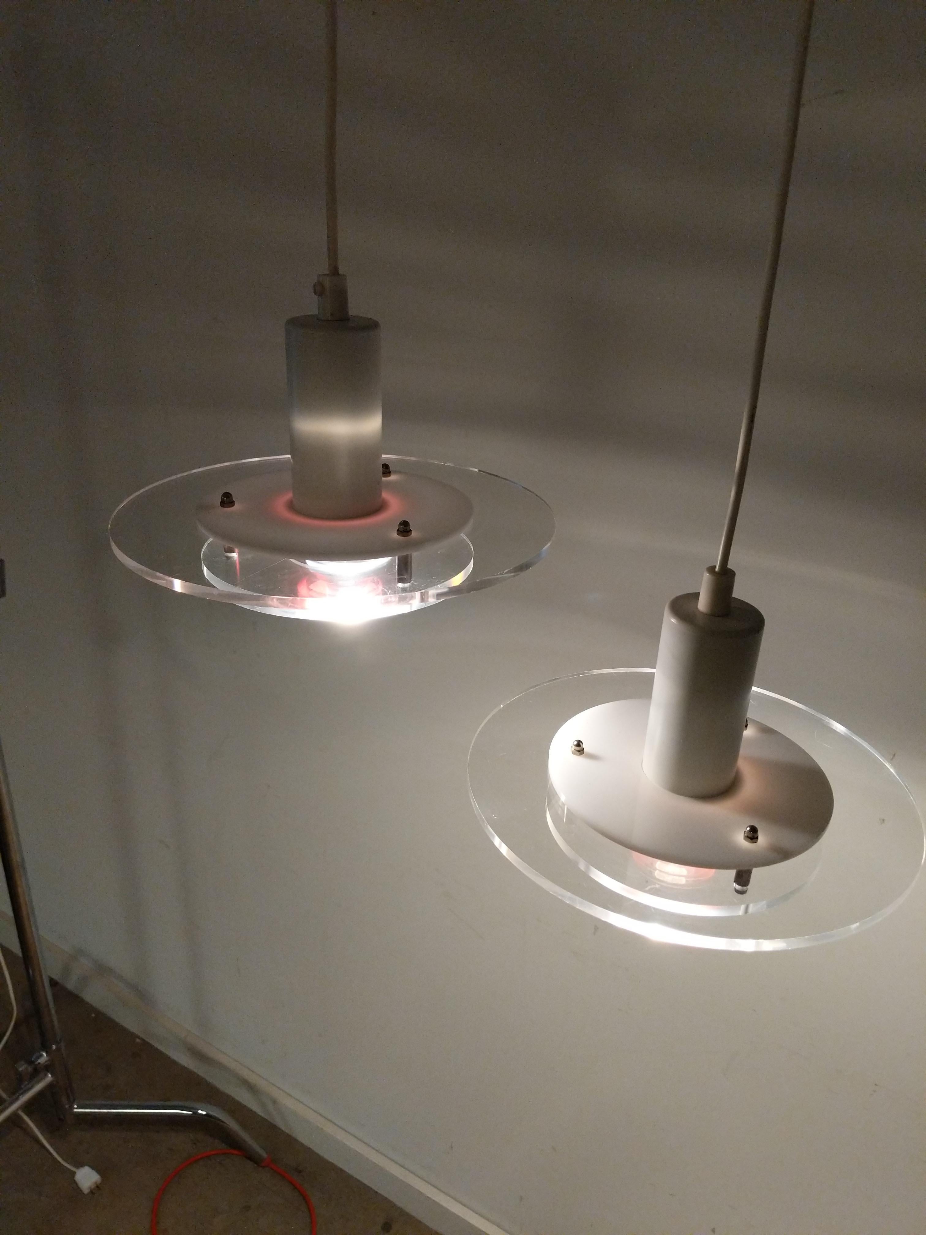 Metal Pair of Vintage Danish Modern Lamps For Sale
