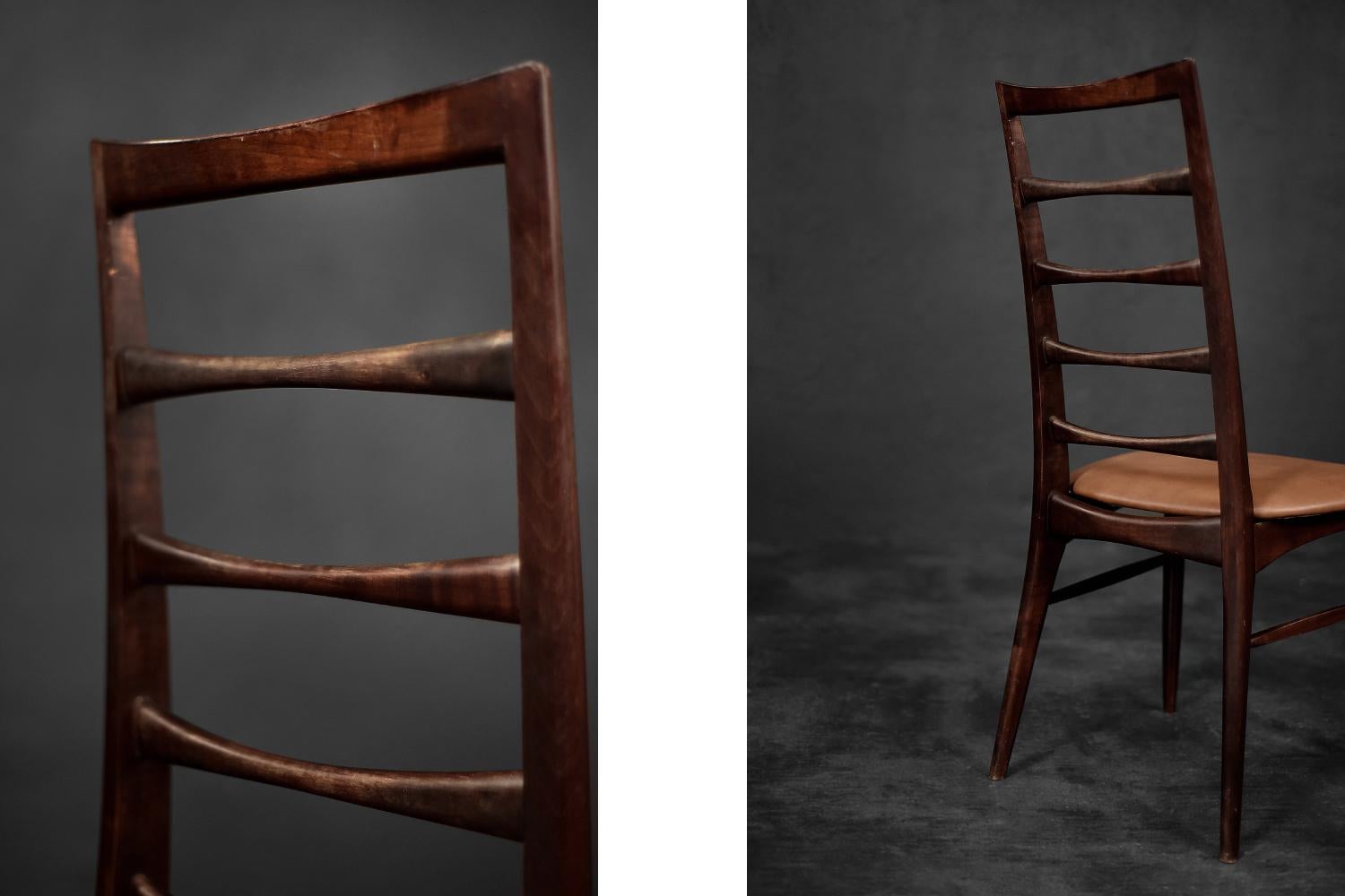 Pair of Vintage Danish Modern Lis Chairs in Rosewood & Leather by Niels Koefoed  5