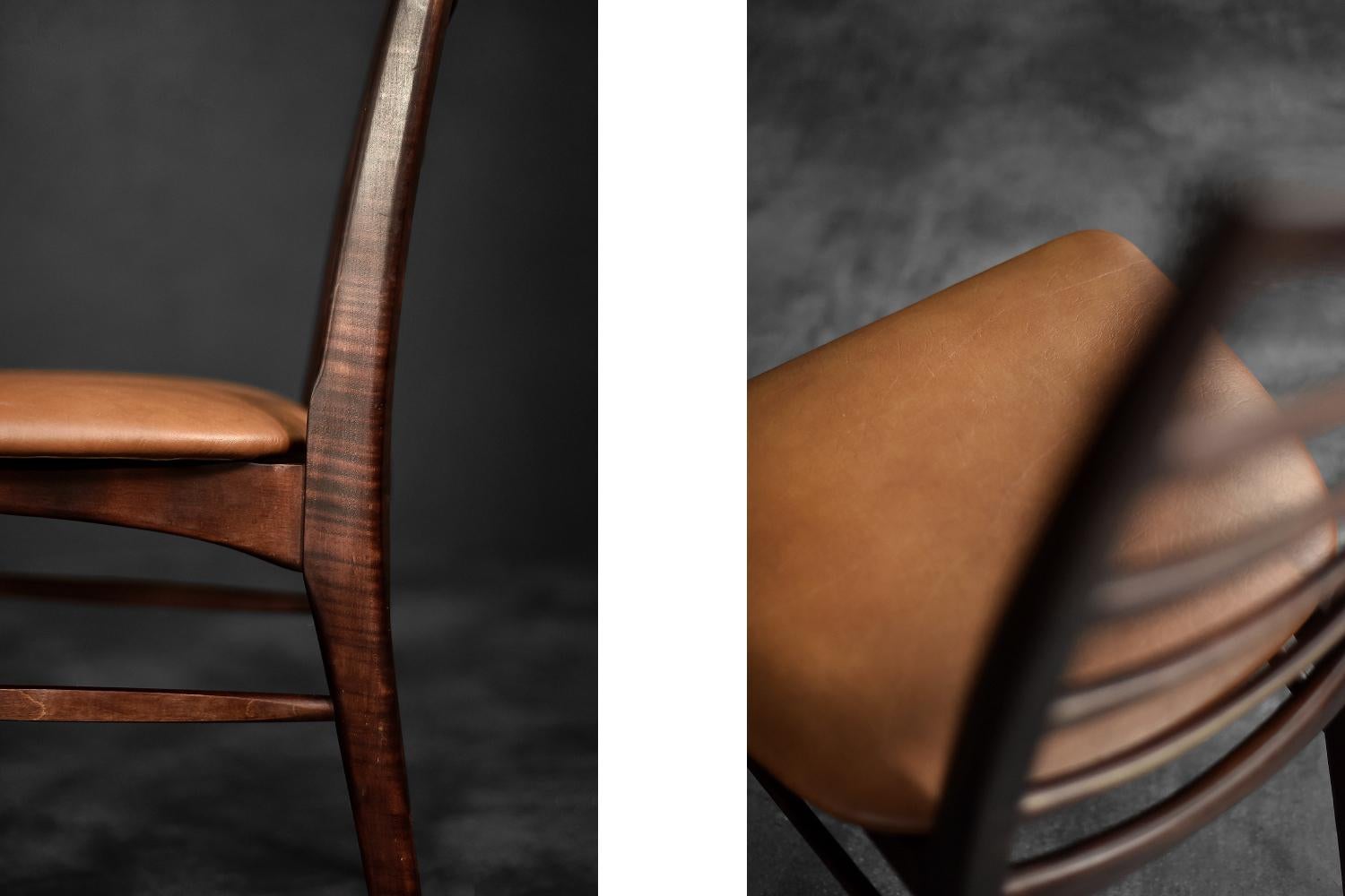 Pair of Vintage Danish Modern Lis Chairs in Rosewood & Leather by Niels Koefoed  6