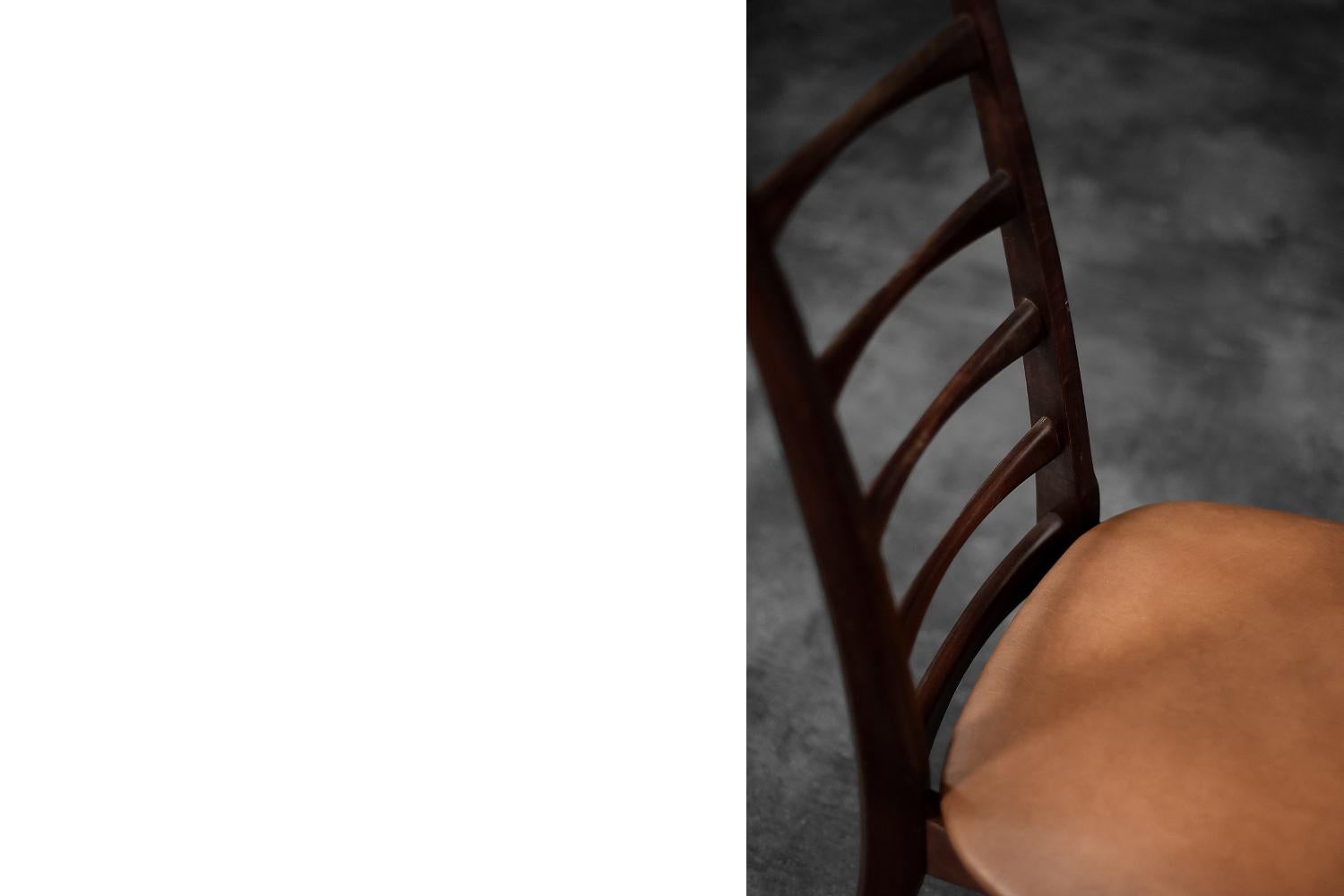 Pair of Vintage Danish Modern Lis Chairs in Rosewood & Leather by Niels Koefoed  7