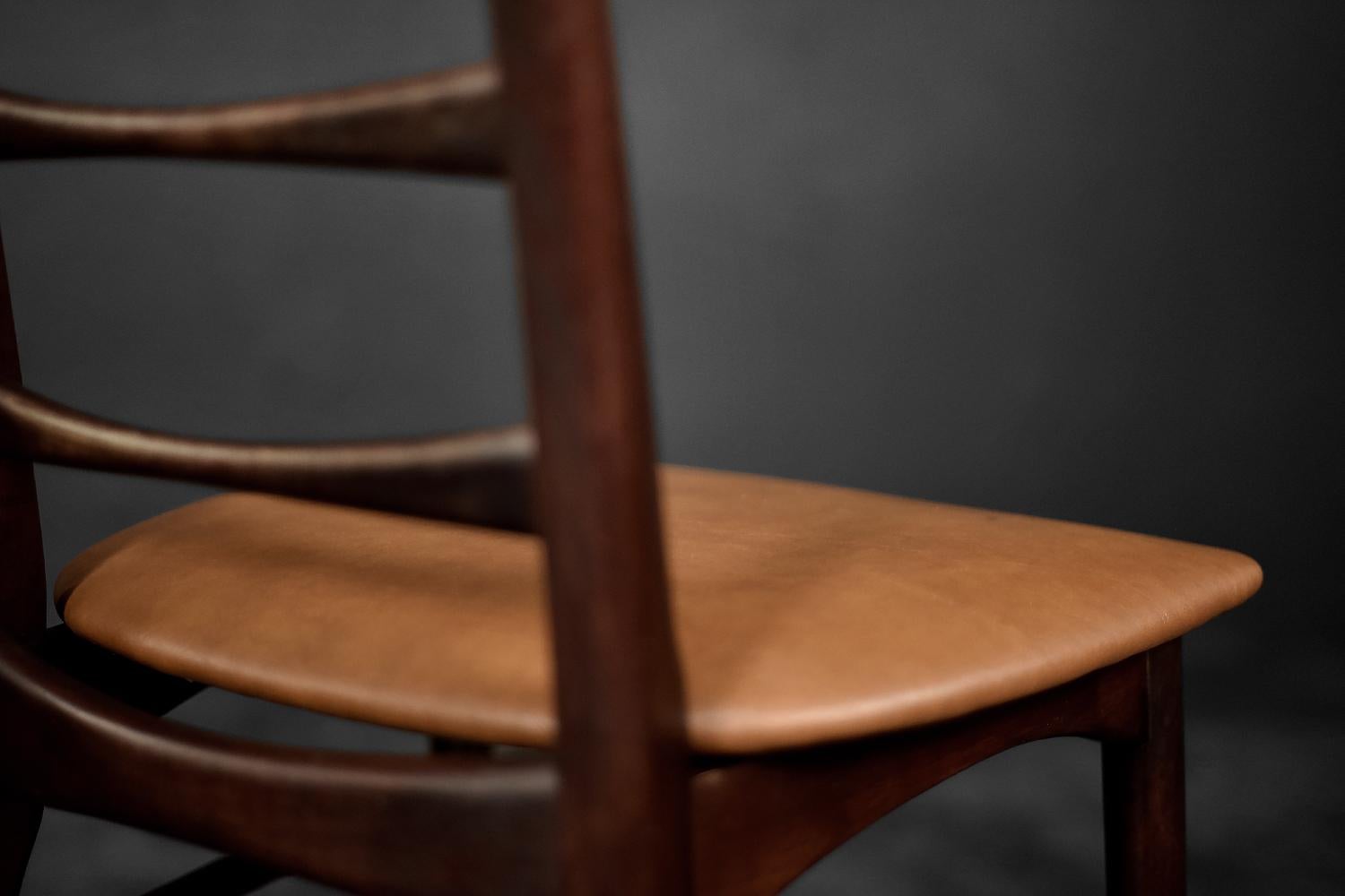 Pair of Vintage Danish Modern Lis Chairs in Rosewood & Leather by Niels Koefoed  1