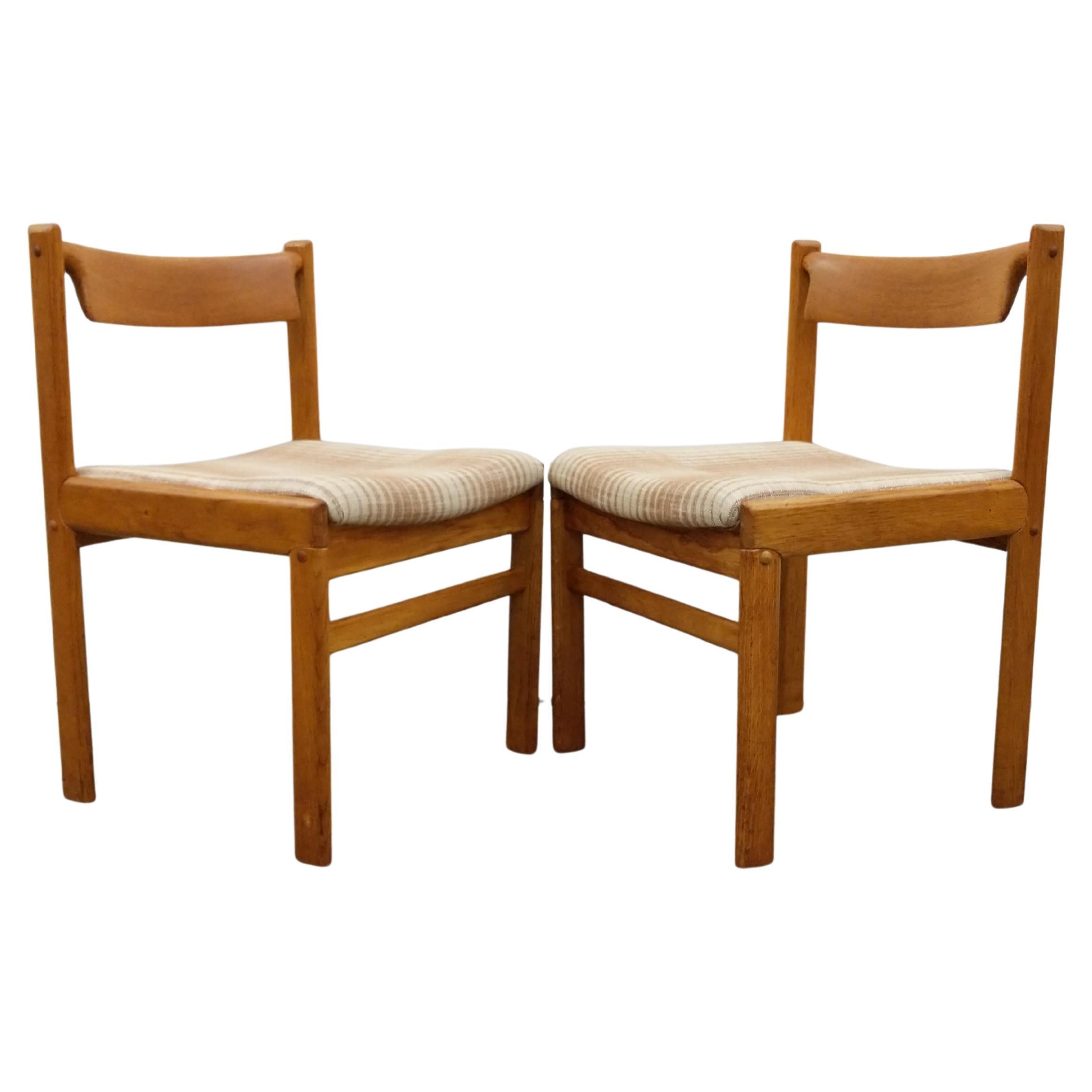 Pair of Vintage Danish Modern Oak Dining Chairs