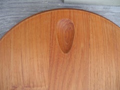 Pair of Vintage Danish Modern Round Solid Teak Cheese Cutting Boards by Dansk