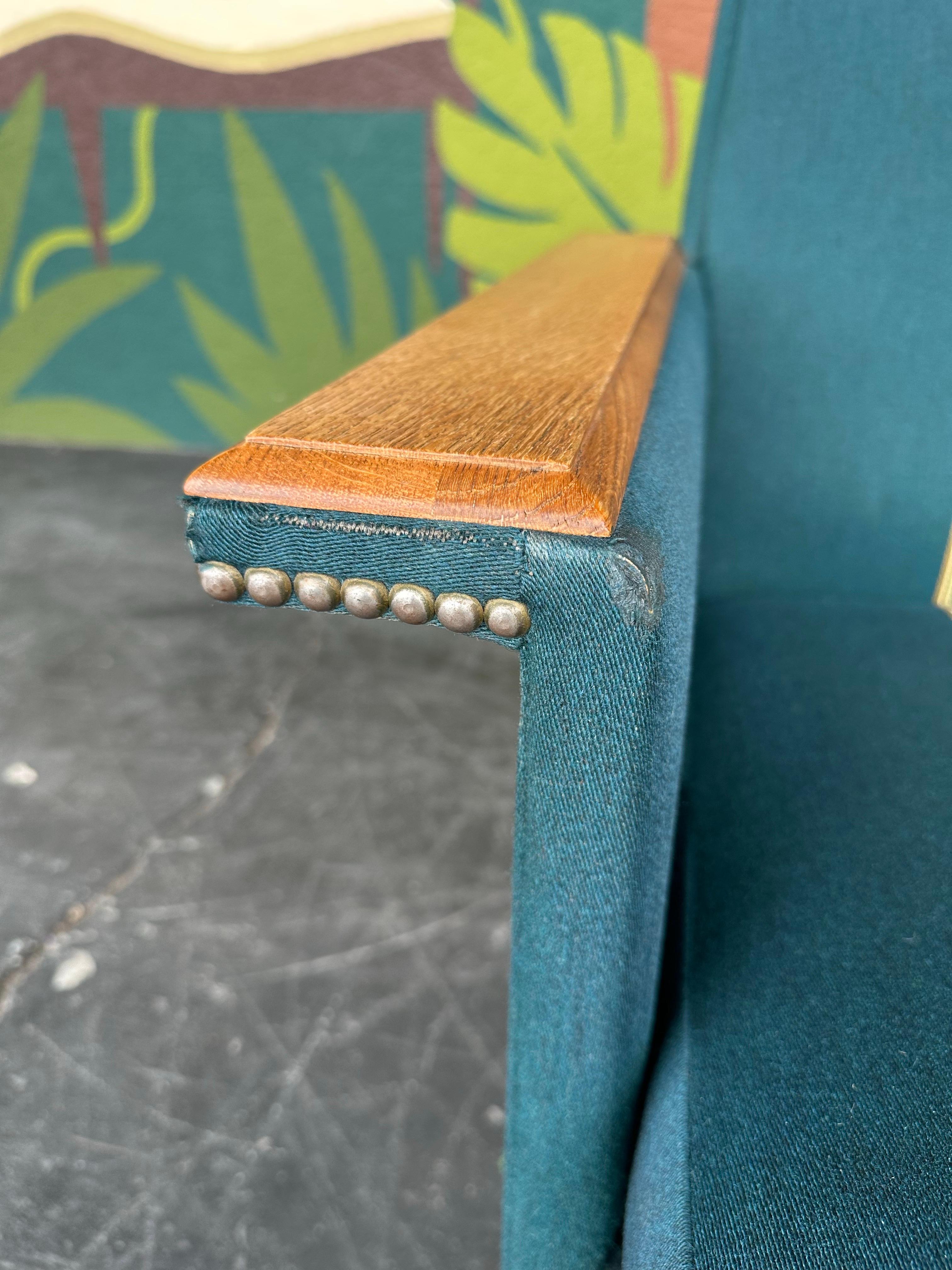 Pair of Danish Oak and Wool Henning Kjaernulf Style Brutalist Lounge Chairs For Sale 8