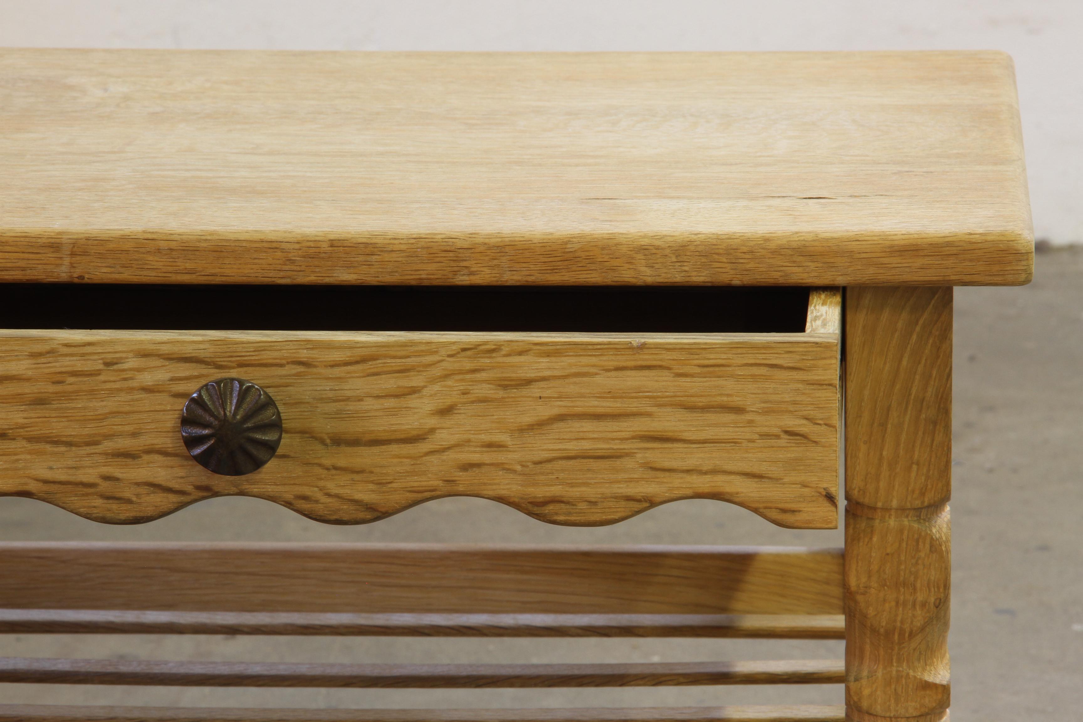 Coppia di comodini d'epoca in Oak Oak con. Cassetto e ripiano, stile Kjærnulf, anni '70 in vendita 8