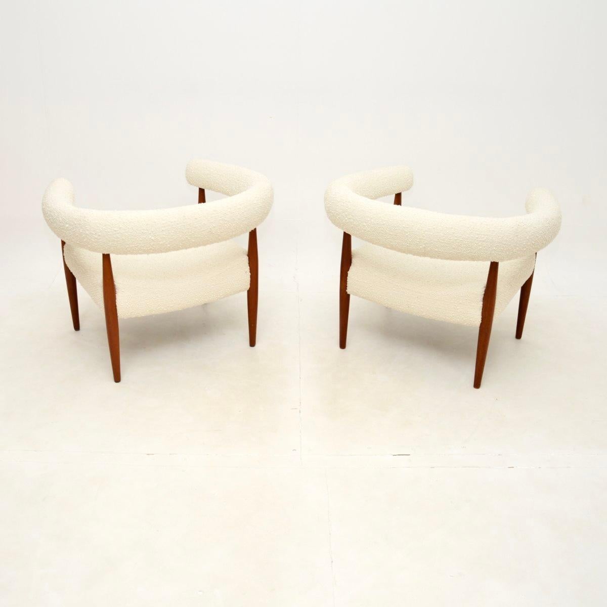 Danois Paire de chaises à anneaux vintage danoises par Nanna Ditzel pour Kolds Savvaerk en vente