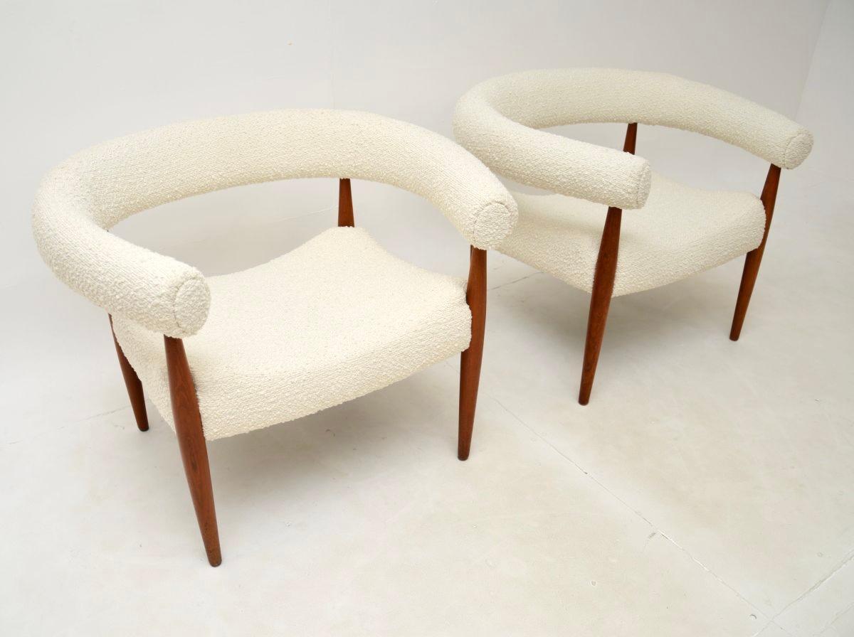 Paire de chaises à anneaux vintage danoises par Nanna Ditzel pour Kolds Savvaerk Bon état - En vente à London, GB