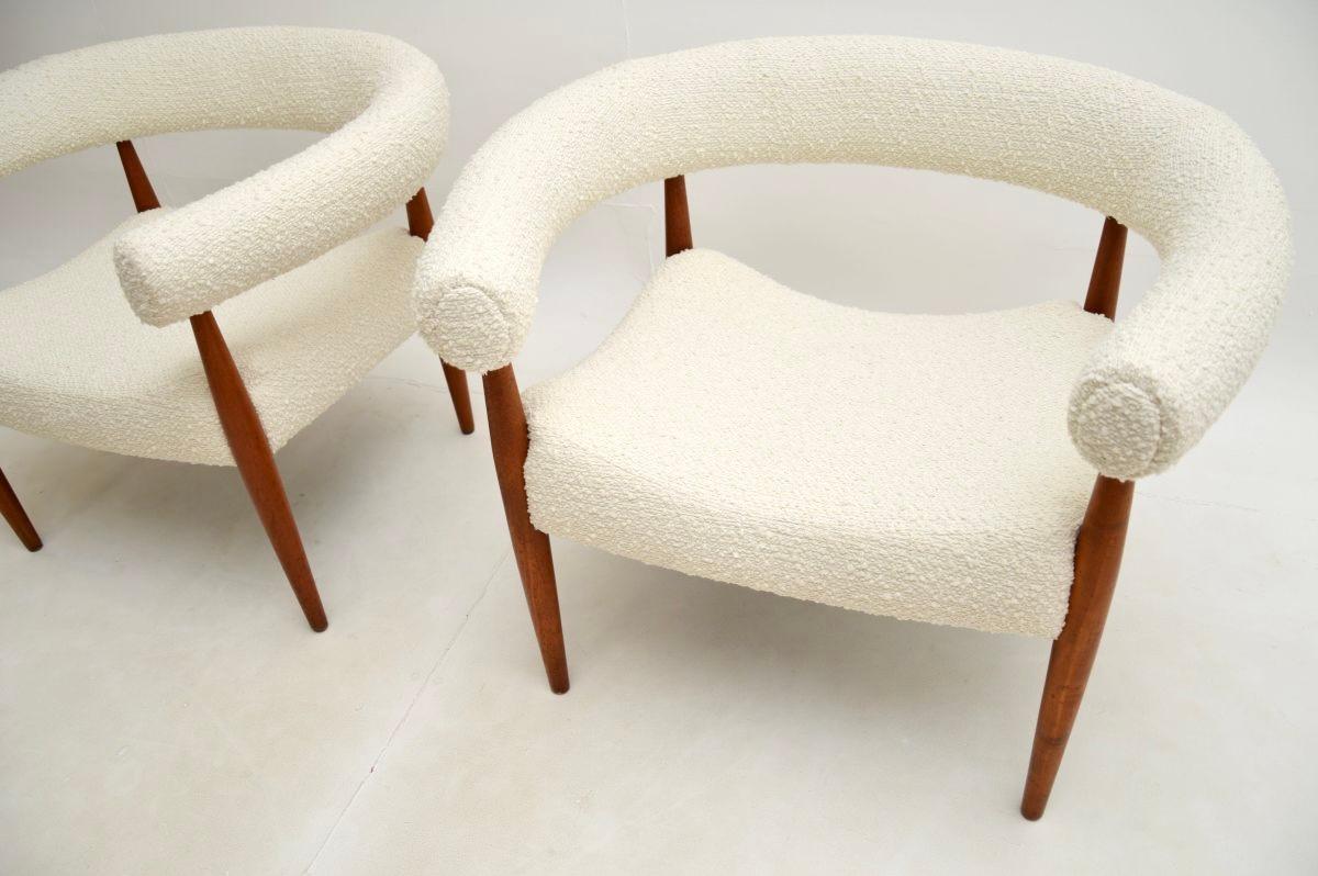 Milieu du XXe siècle Paire de chaises à anneaux vintage danoises par Nanna Ditzel pour Kolds Savvaerk en vente