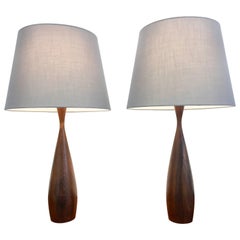 Pair of Vintage Danish Rosewood Table Lamps