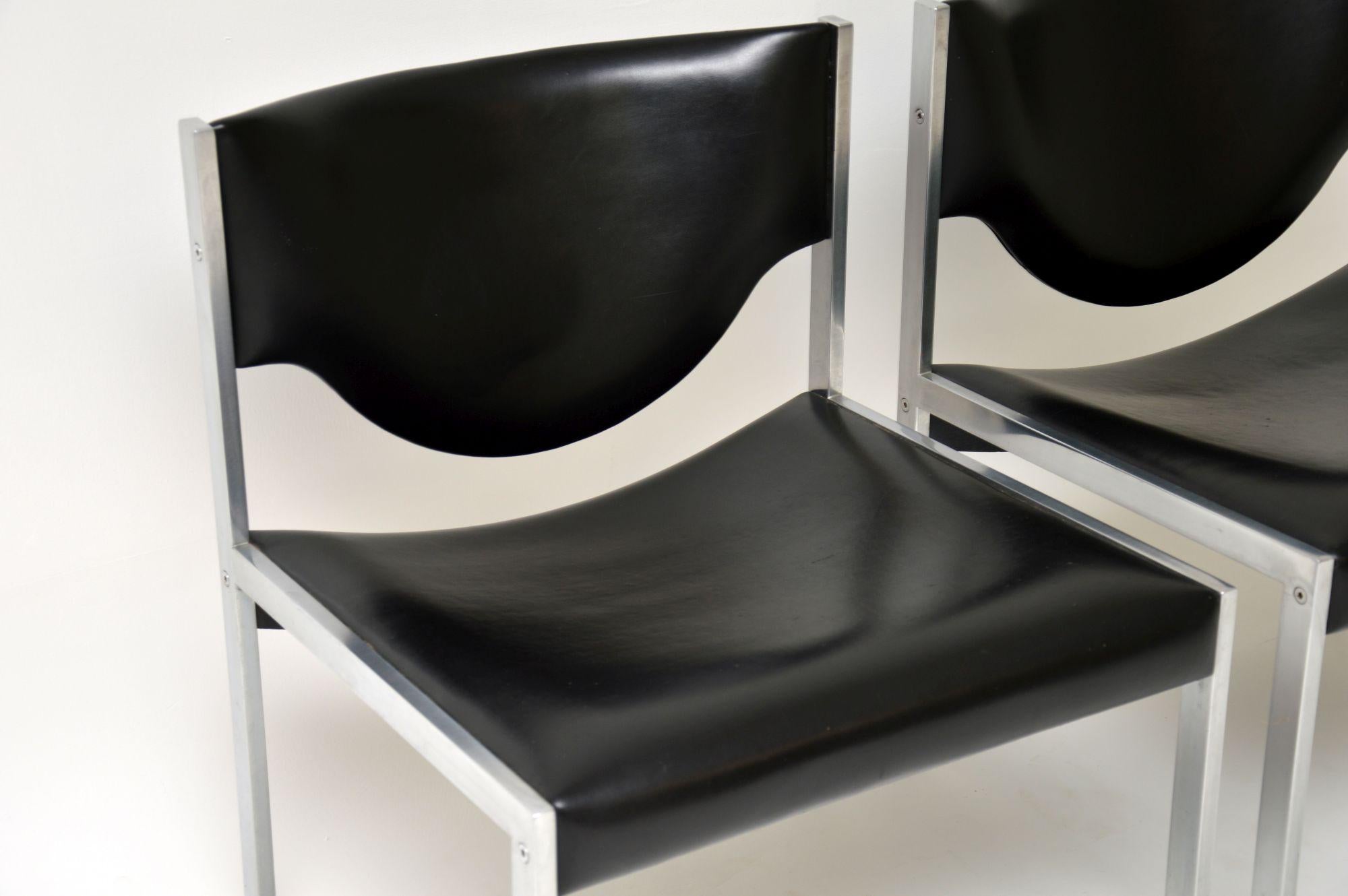 Mid-20th Century Pair of Vintage Danish Steel Lounge Chairs