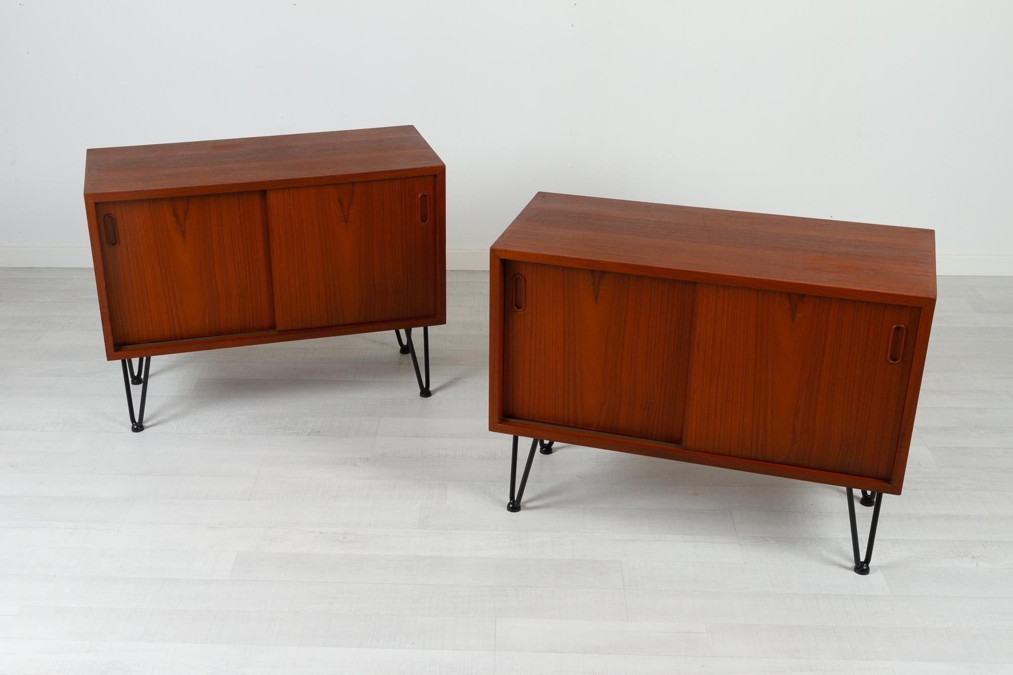 Pair of Vintage Danish Teak Cabinets 1960s For Sale 5