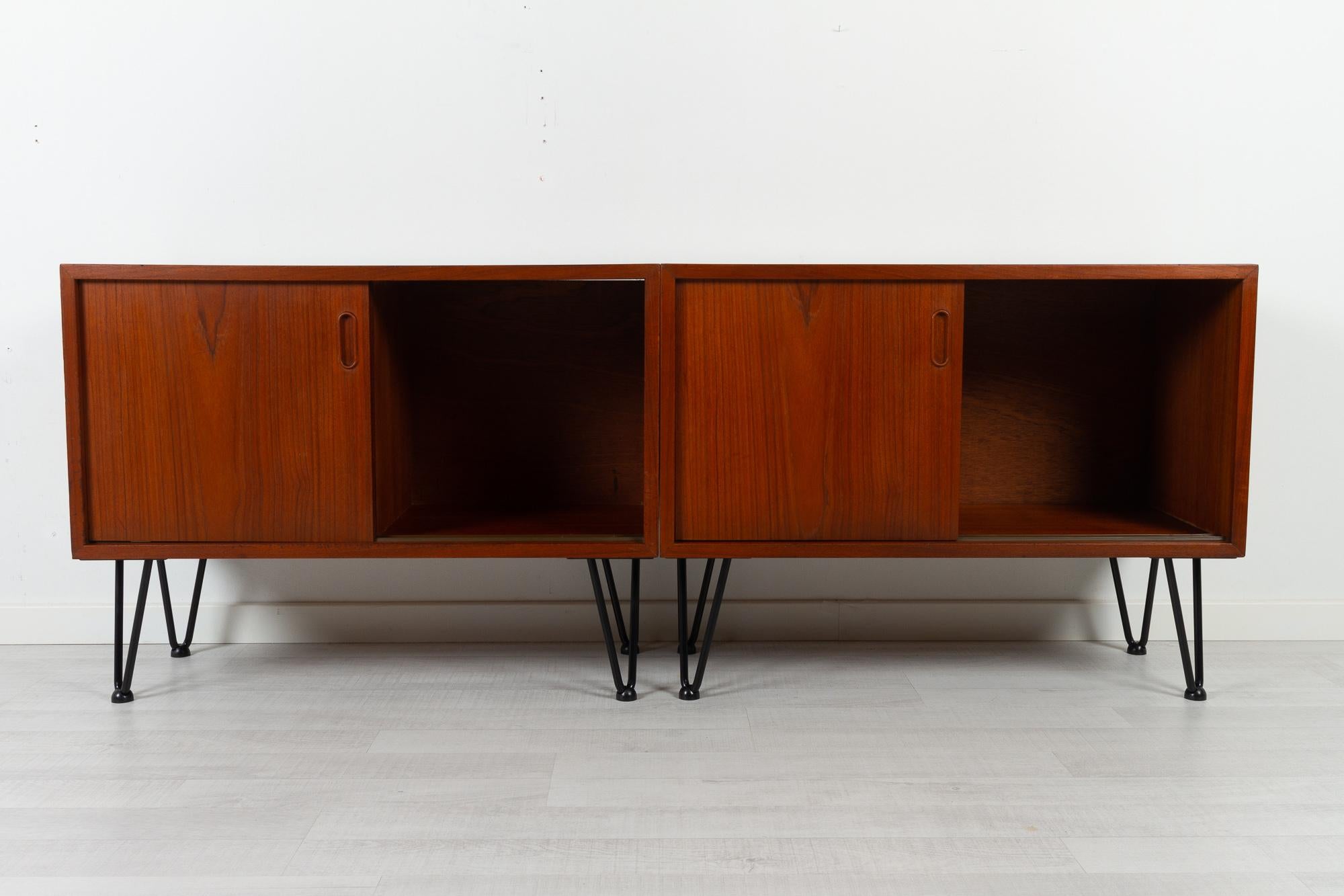 Pair of Vintage Danish Teak Cabinets 1960s For Sale 1