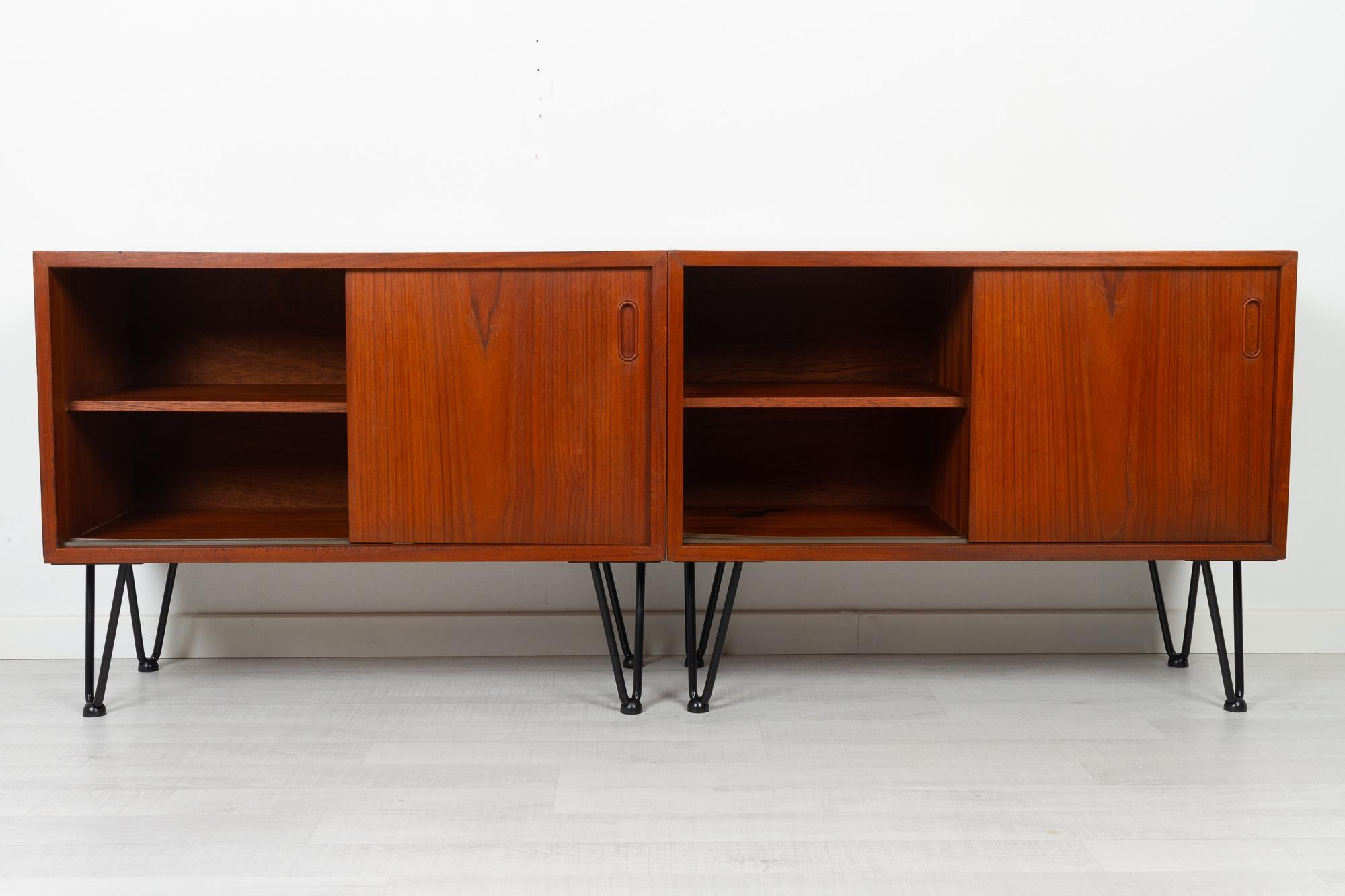 Pair of Vintage Danish Teak Cabinets 1960s For Sale 2