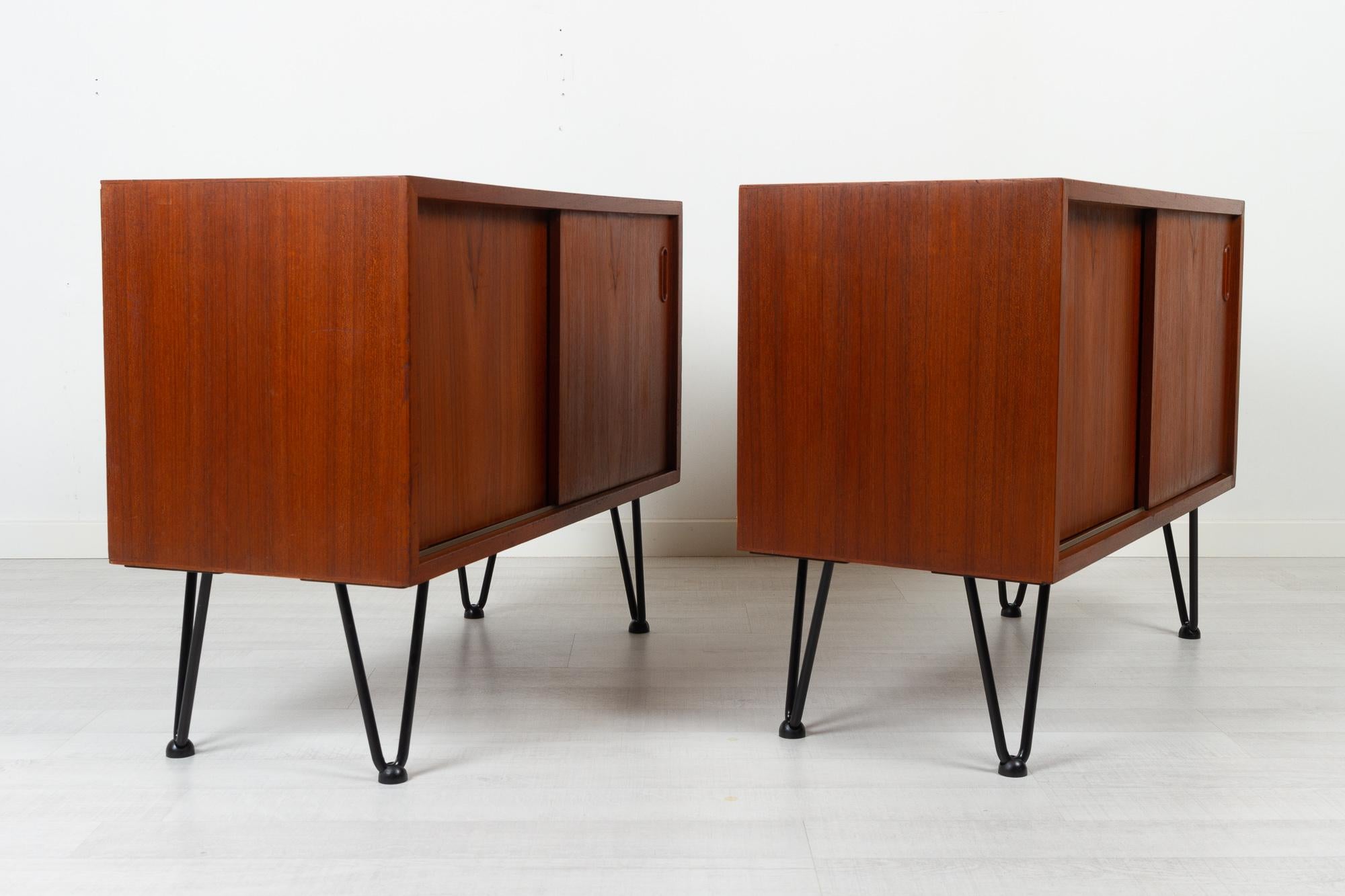 Pair of Vintage Danish Teak Cabinets 1960s For Sale 3