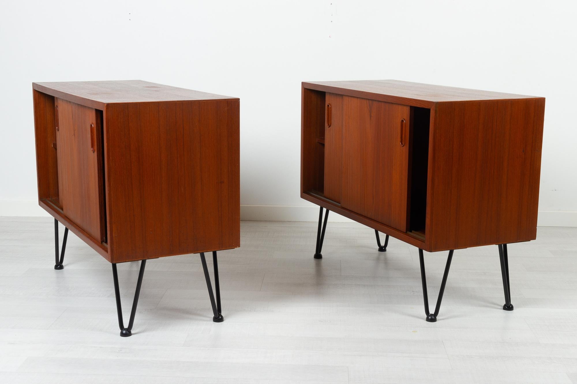 Pair of Vintage Danish Teak Cabinets 1960s For Sale 4