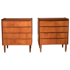 Pair of Vintage Danish Teak Dresser Chests