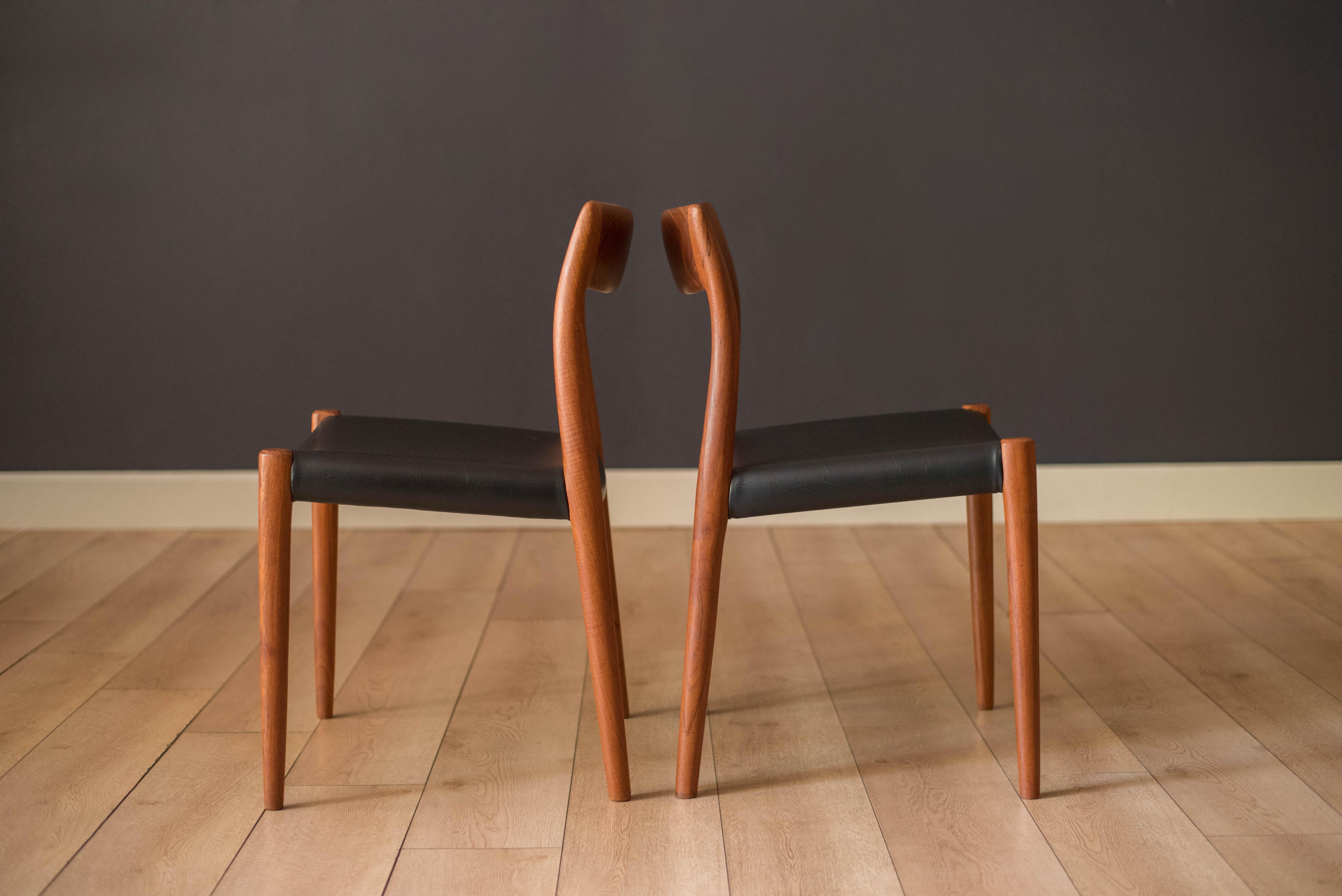 Scandinavian Modern Pair of Vintage Danish Teak Niels Otto Moller Model 77 Dining Chairs